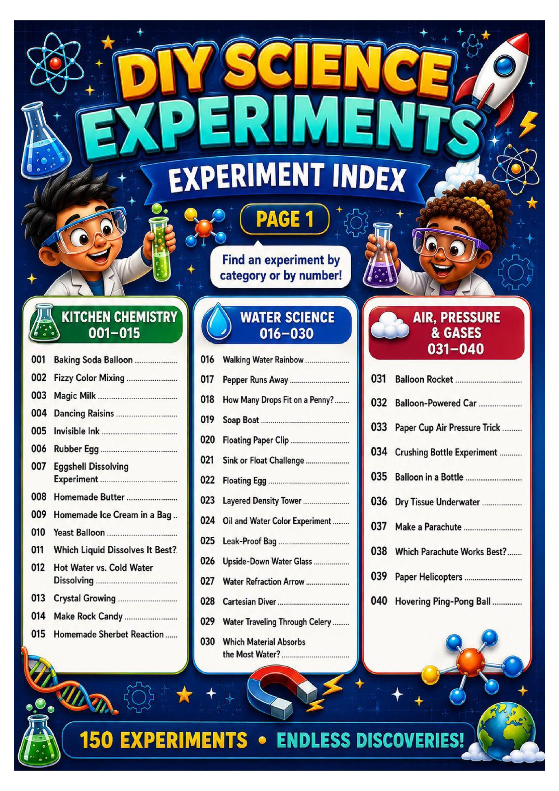DIY Science Experiments: 150 Hands-On Science & STEM Activities + Bonus Experiment Sheet