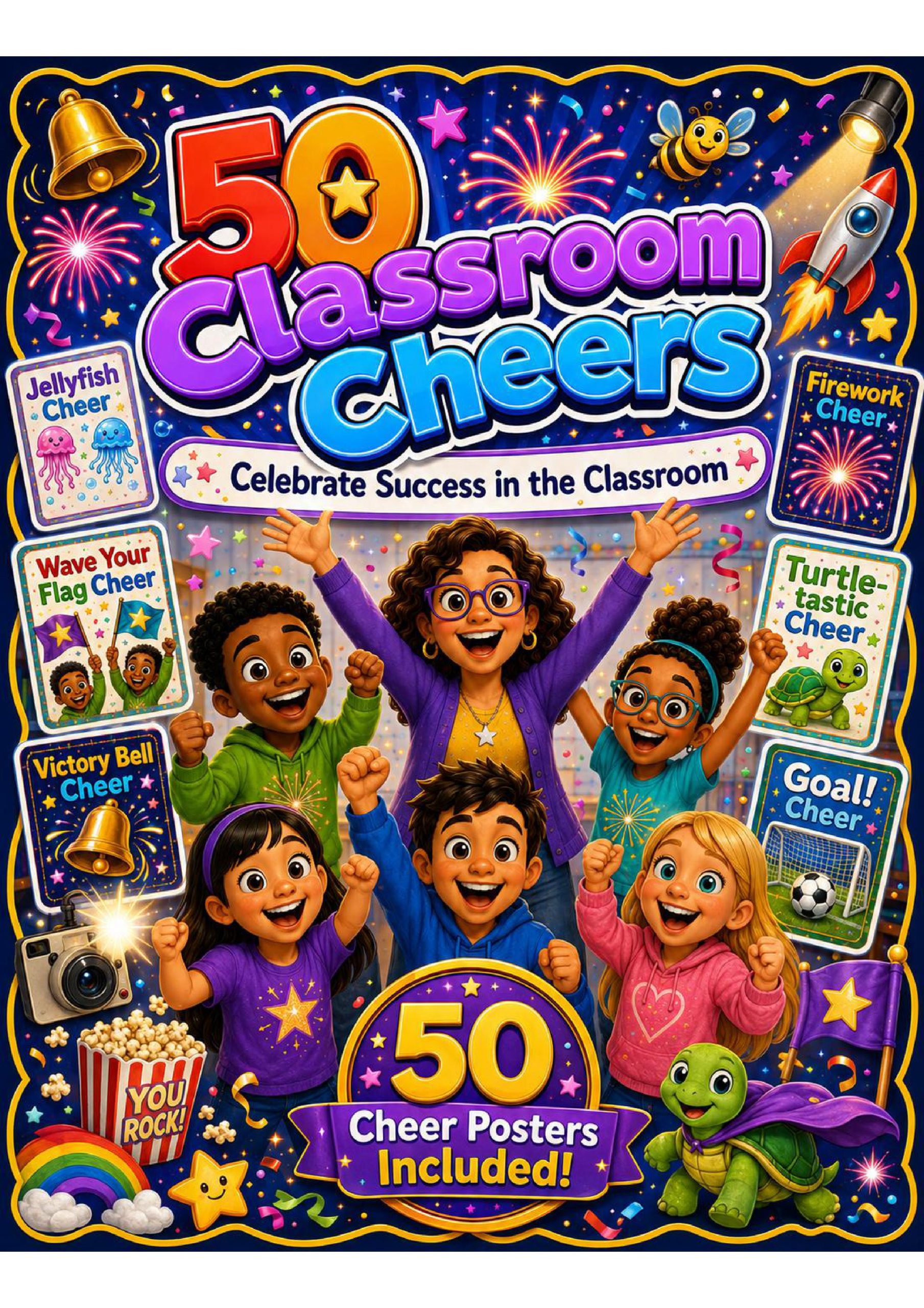 50 Classroom Cheers Posters | Fun Classroom Celebrations & Positive Reinforcement cover
