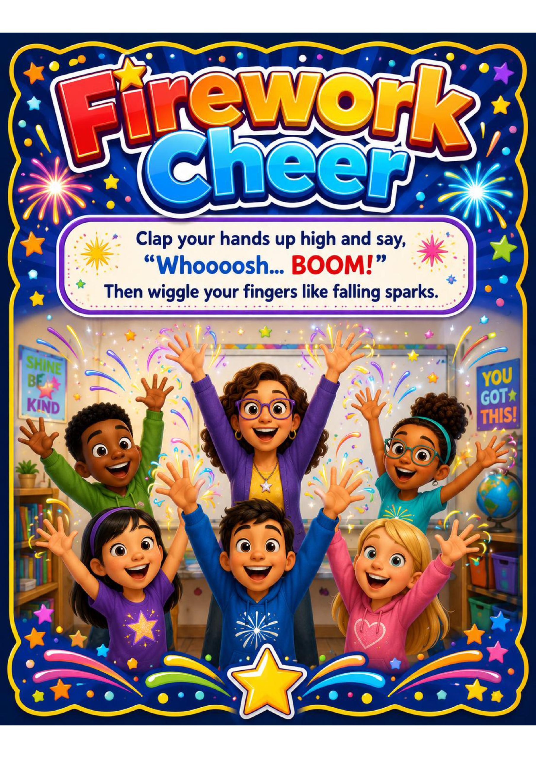50 Classroom Cheers Posters | Fun Classroom Celebrations & Positive Reinforcement