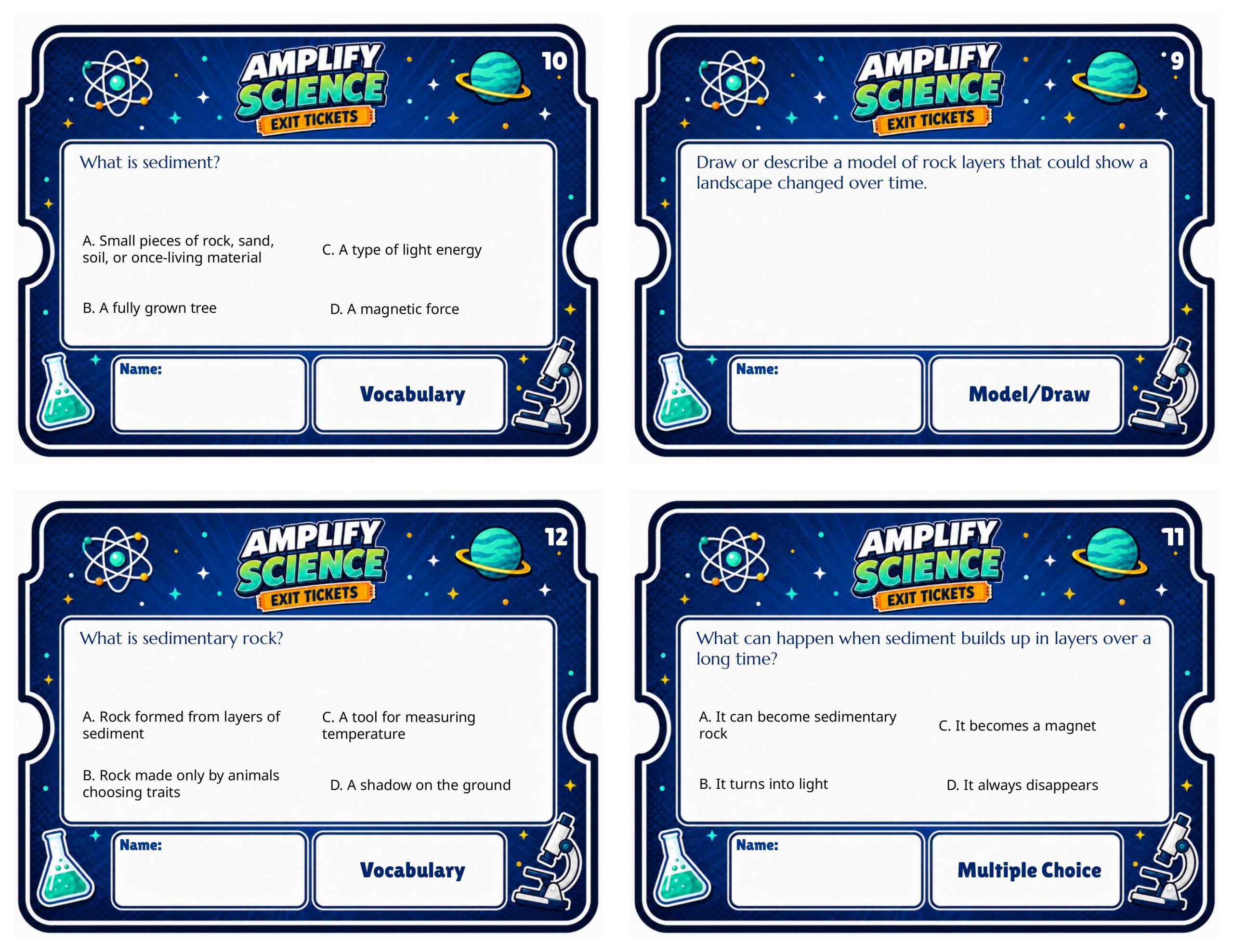 Grade 4 Earth’s Features Exit Tickets | 36 Quick Checks + Answers