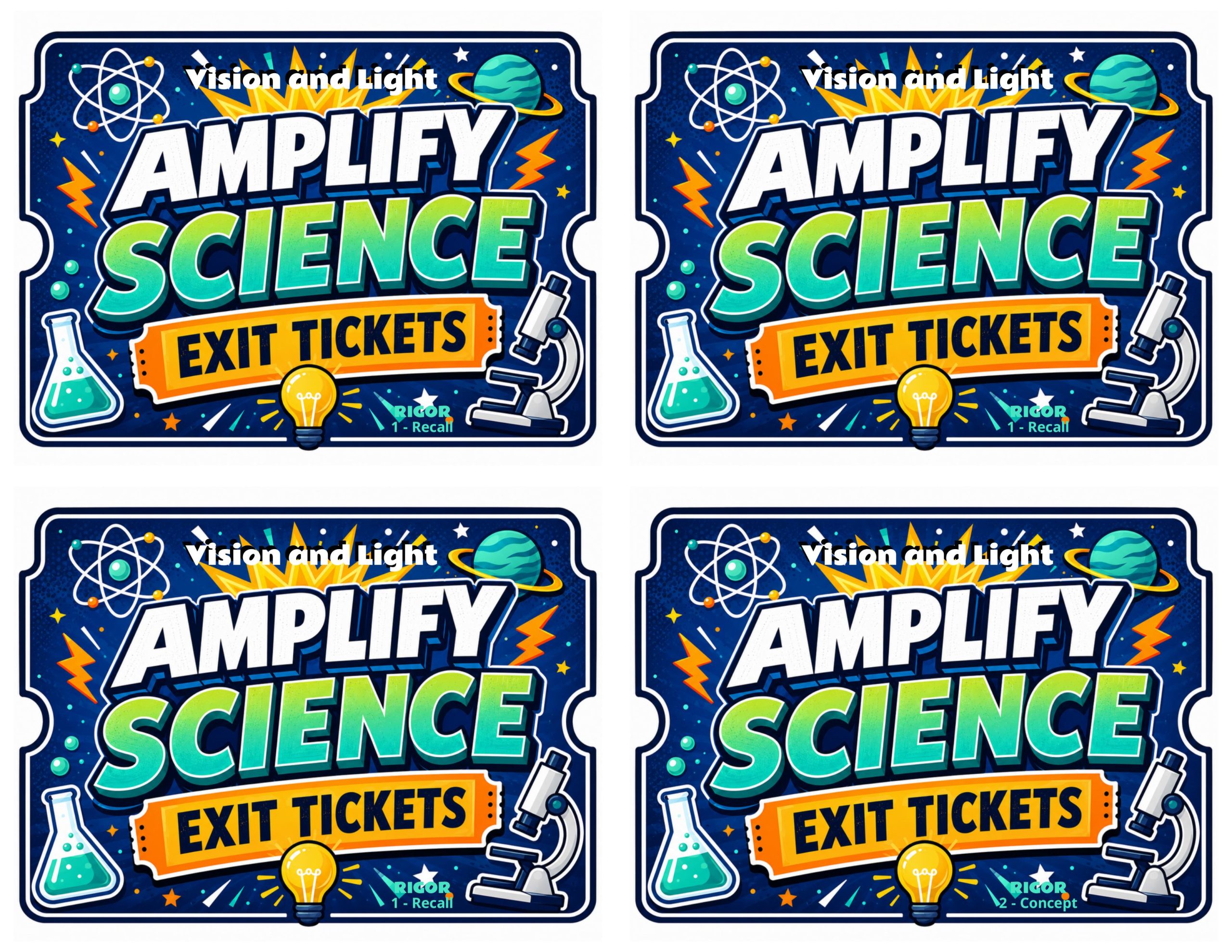 Grade 4 Vision and Light Exit Tickets | 36 Quick Checks + Answers