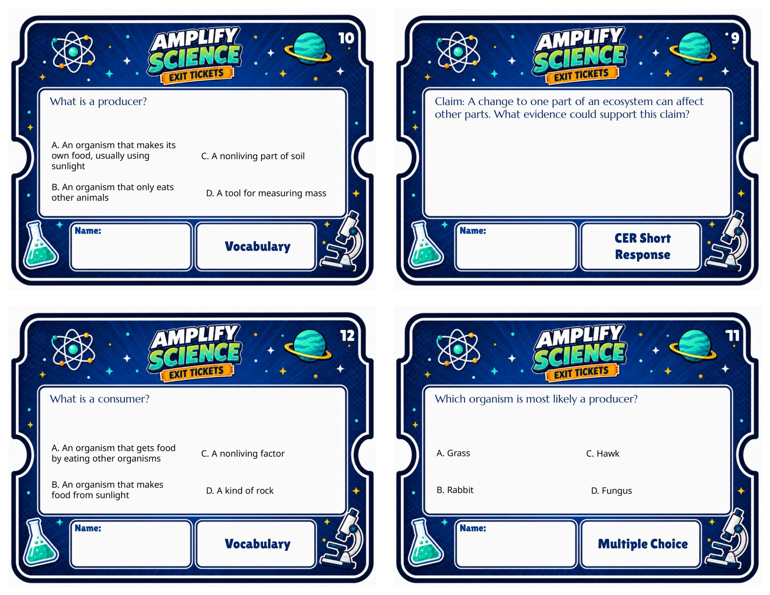 Grade 5 Ecosystem Restoration Exit Tickets | 36 Quick Checks + Answers