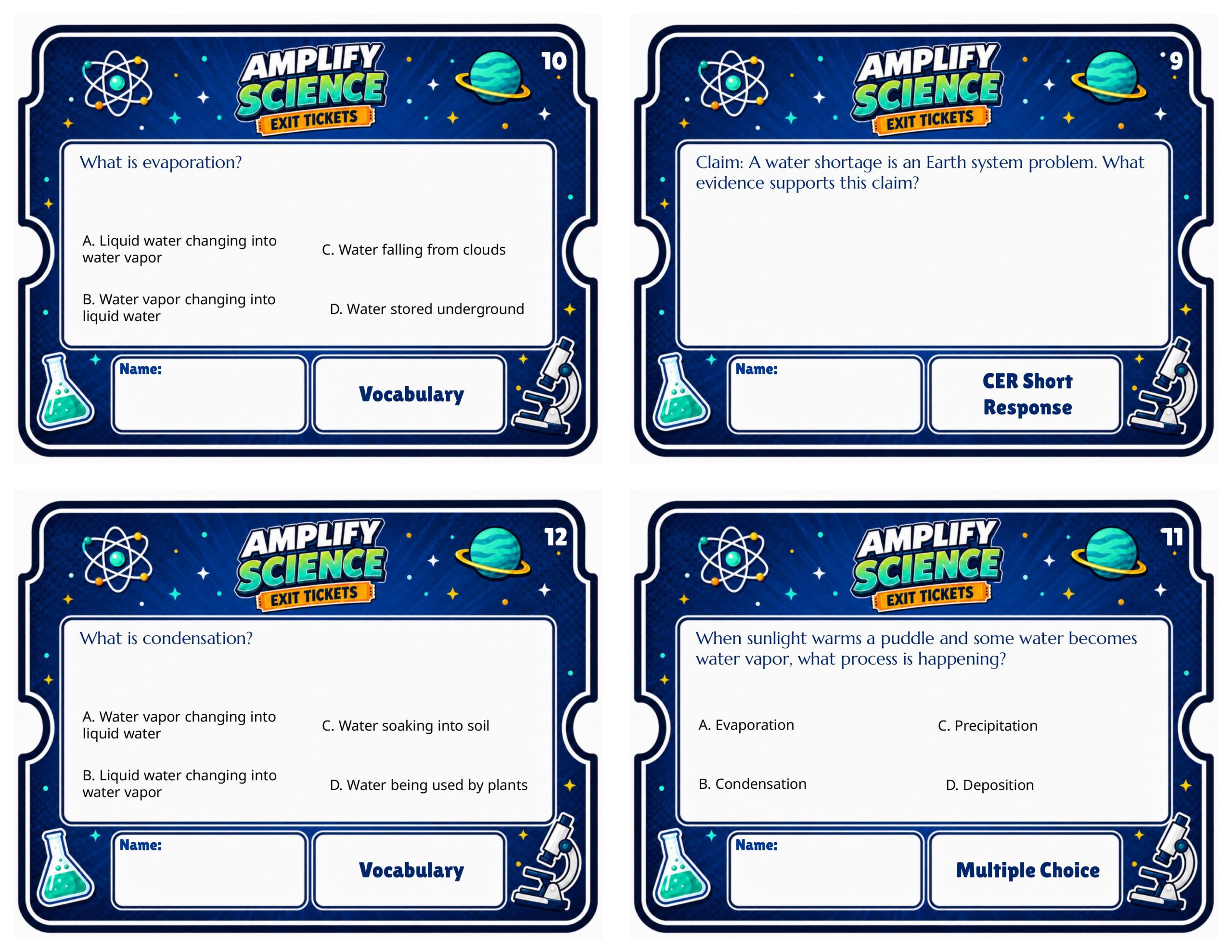 Grade 5 The Earth System Exit Tickets | 36 Quick Checks + Answers