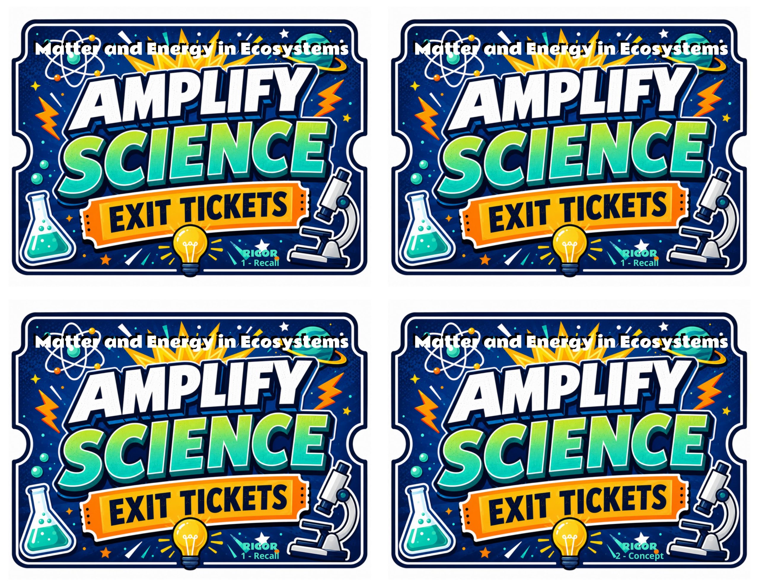 Grade 6 Matter and Energy in Ecosystems Exit Tickets | 36 Quick Checks