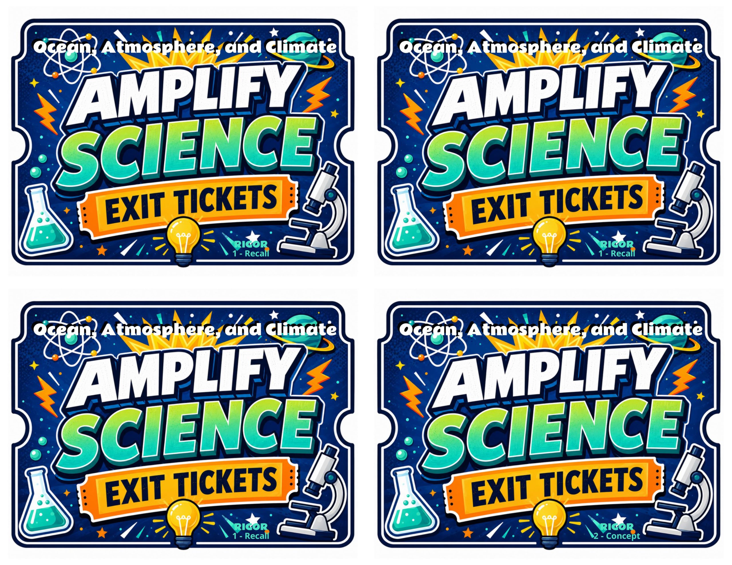 Grade 6 Ocean, Atmosphere, and Climate Exit Tickets | 36 Quick Checks