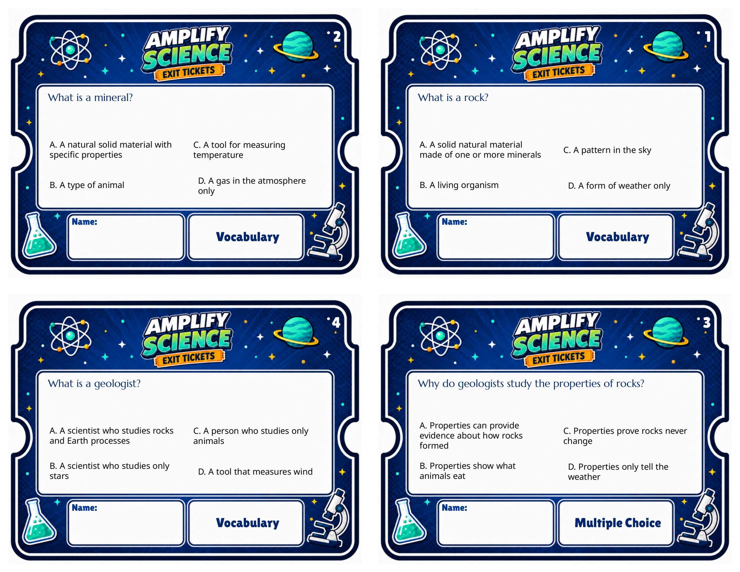 Grade 7 Rock Transformations Exit Tickets | 36 Quick Checks + Answers