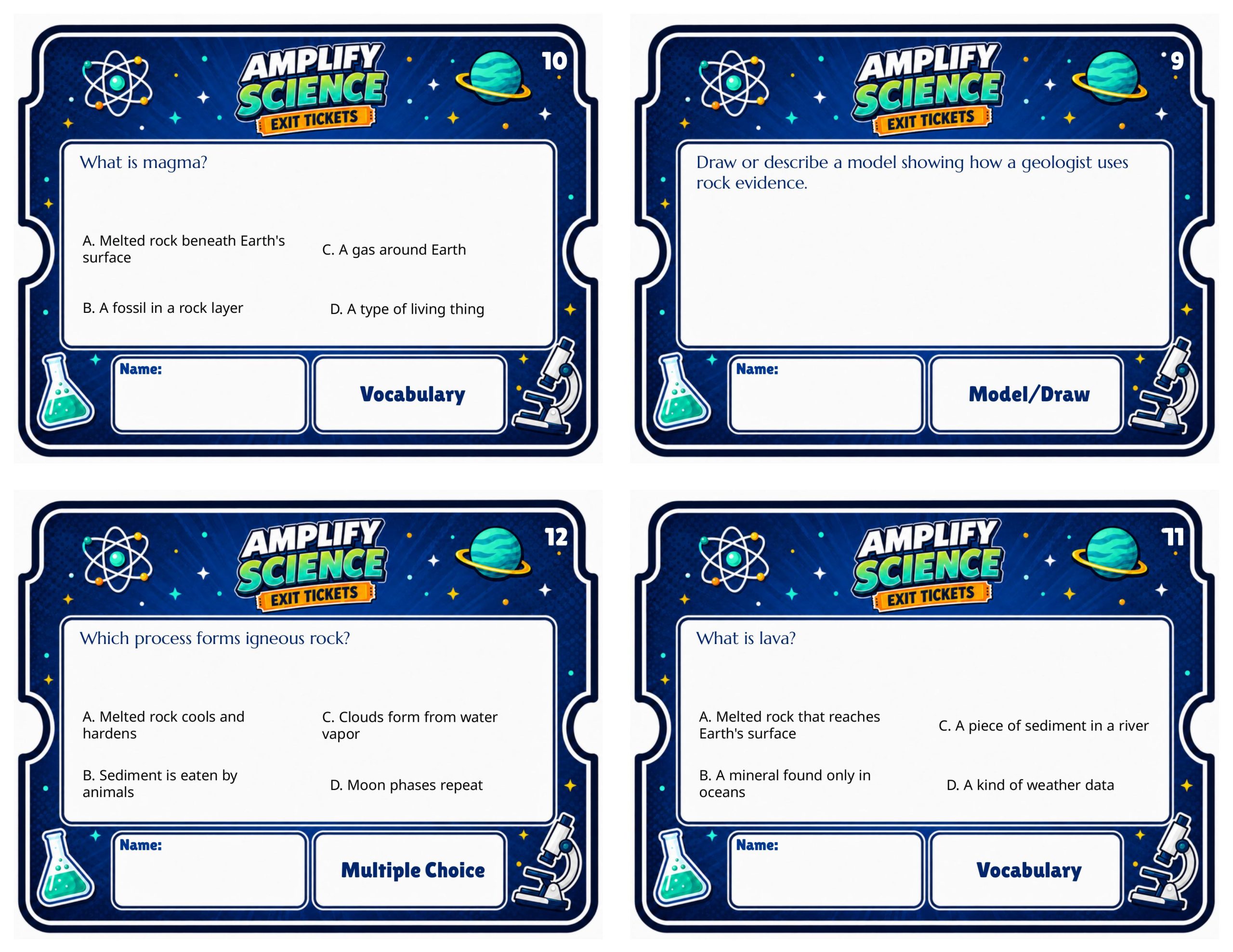 Grade 7 Rock Transformations Exit Tickets | 36 Quick Checks + Answers