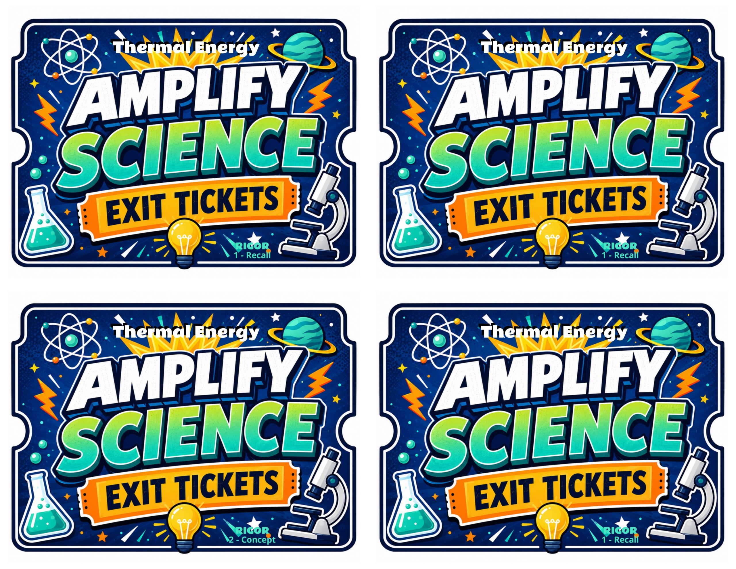 Grade 8 Thermal Energy Exit Tickets | 36 Quick Checks + Answers