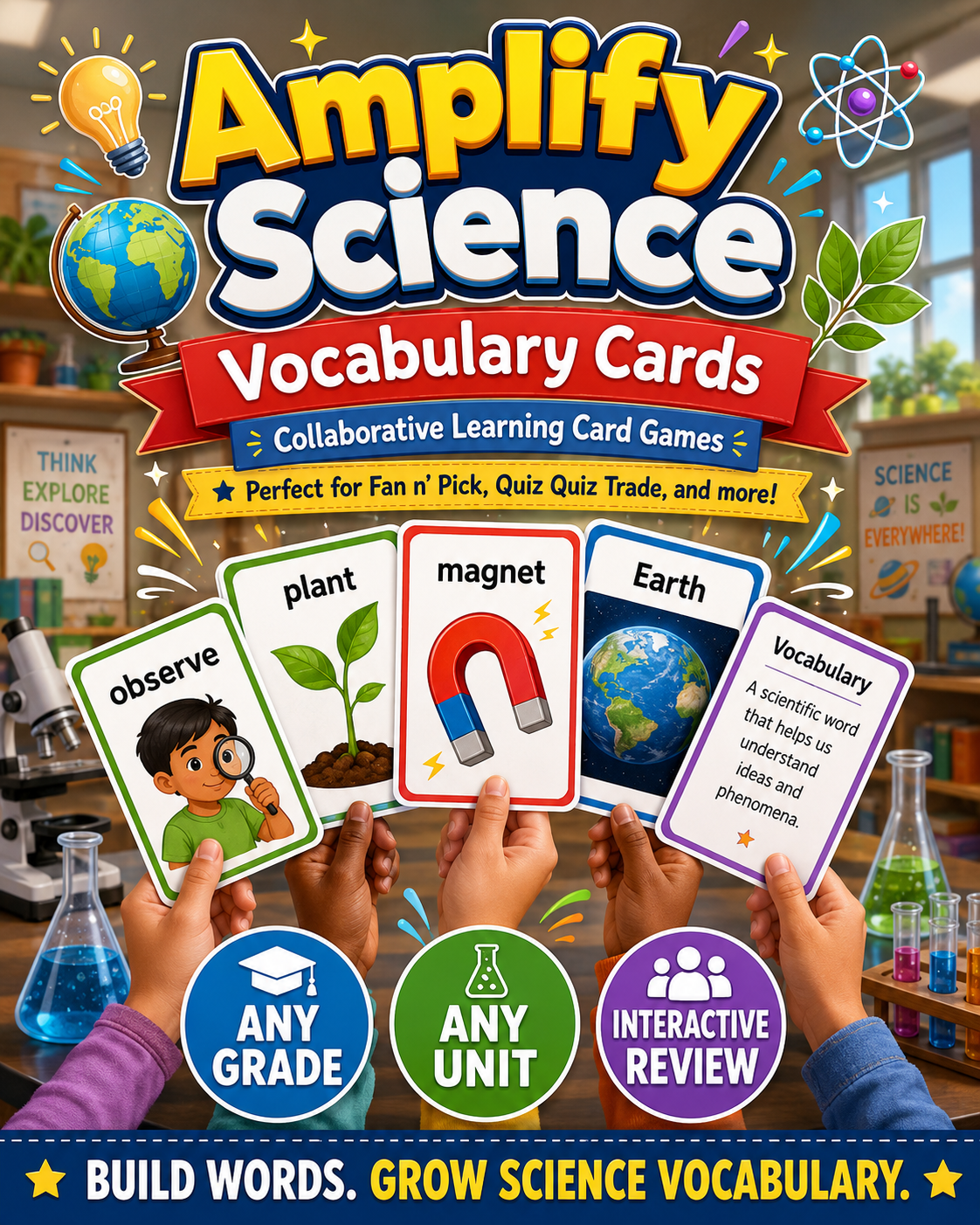 Grade 3 Science Vocabulary Cards | Weather and Climate | Weather Tools & Patterns cover