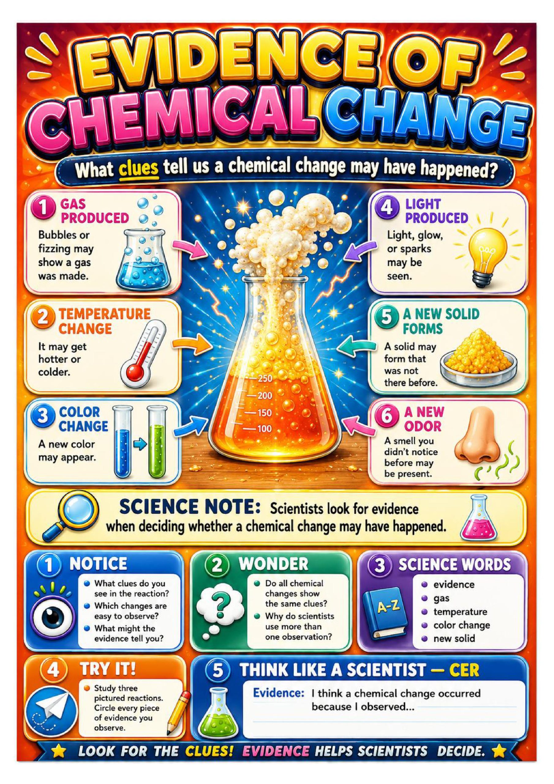 Chemical Versus Physical Change Science Concept Posters