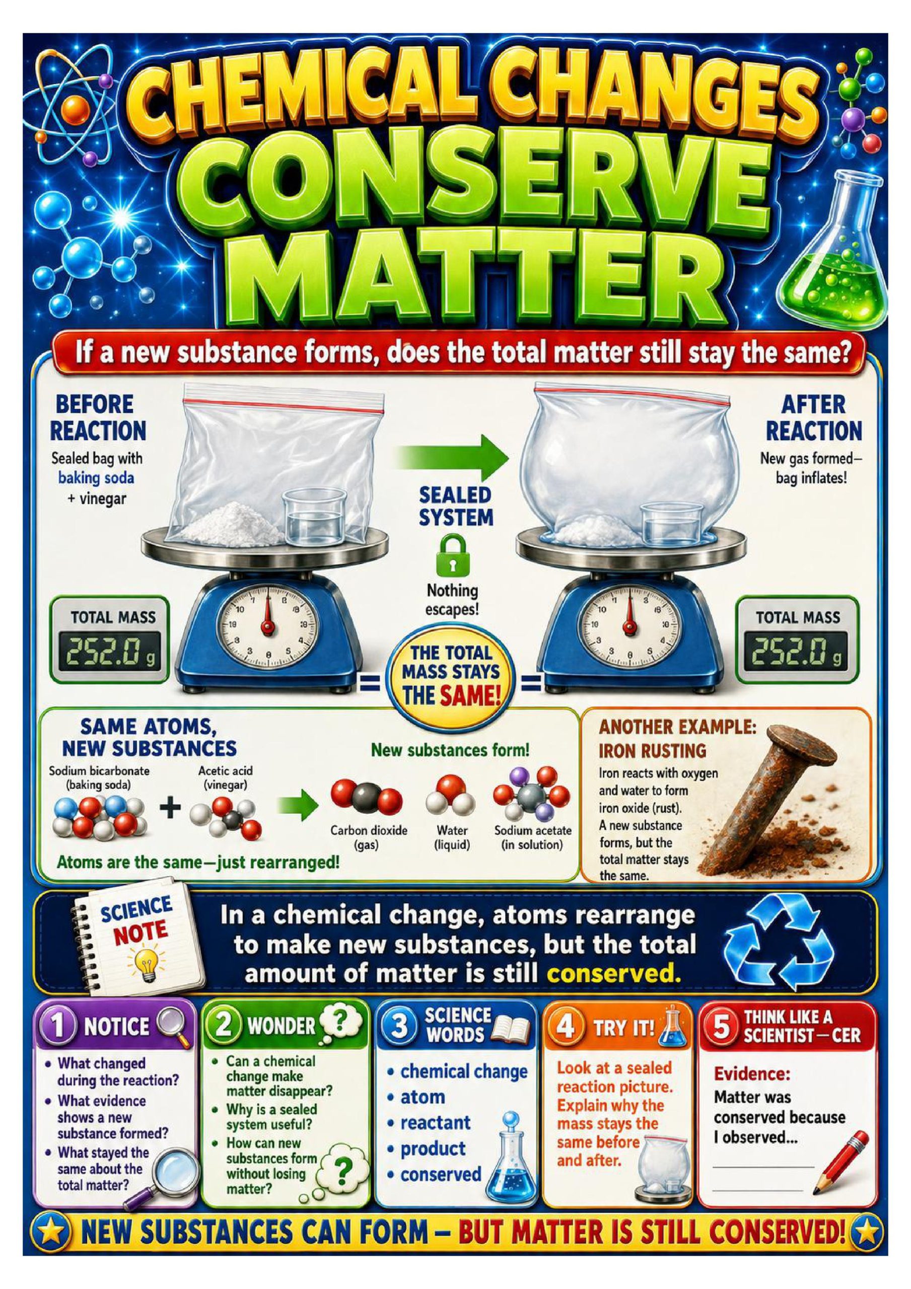 Conservation of Matter Science Concept Posters