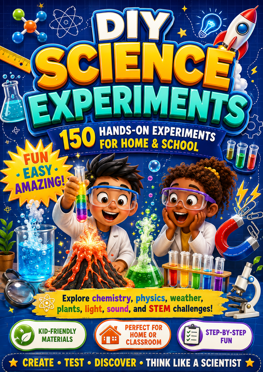DIY Science Experiments: 150 Hands-On Science & STEM Activities + Bonus Experiment Sheet cover