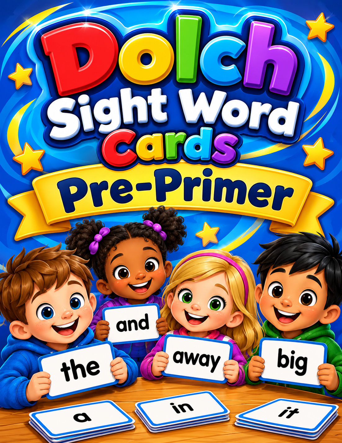 Dolch Sight Word Cards – Pre-Primer | Preschool and Kindergarten Reading Flashcards cover