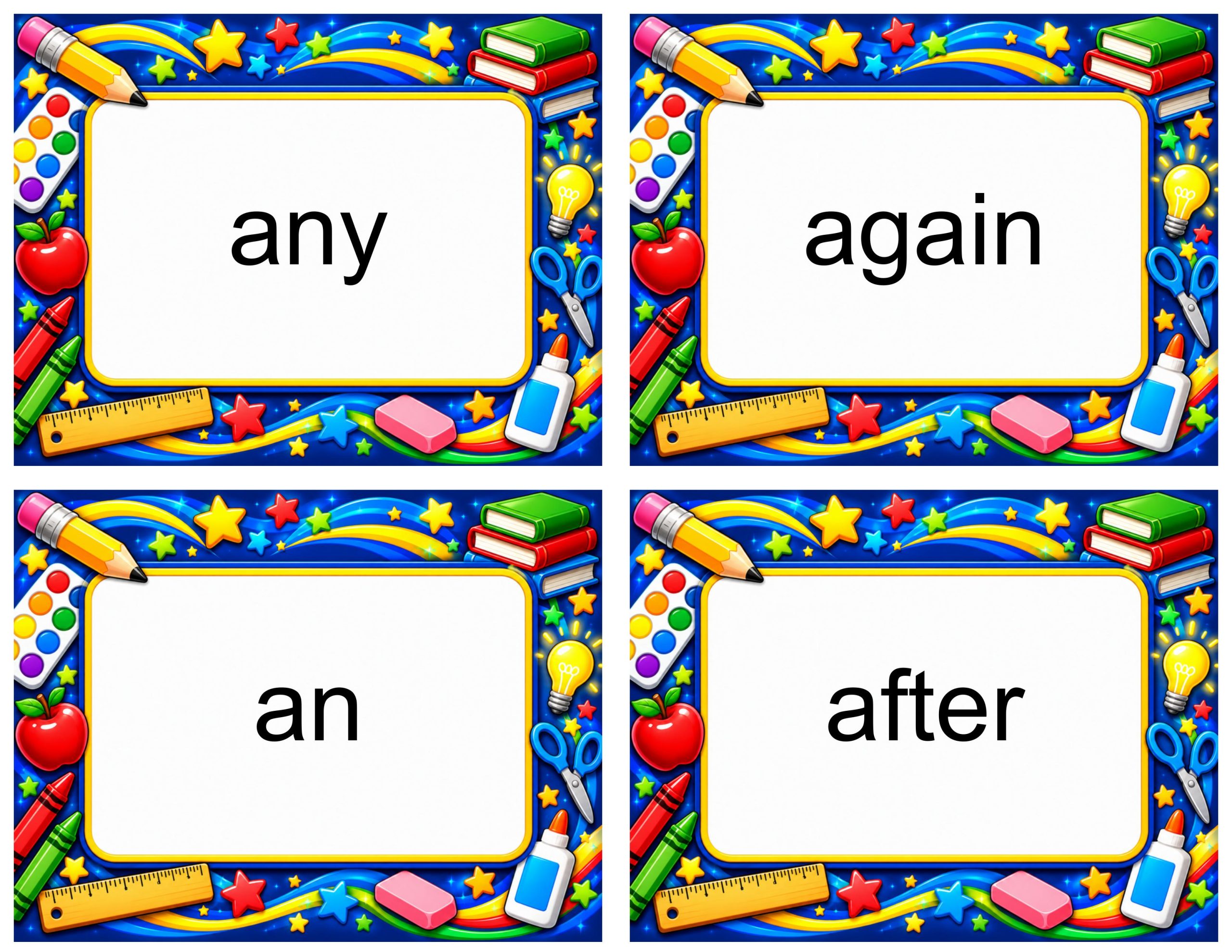 Dolch Sight Word Cards – First Grade | High-Frequency Word Flashcards and Reading Fluency