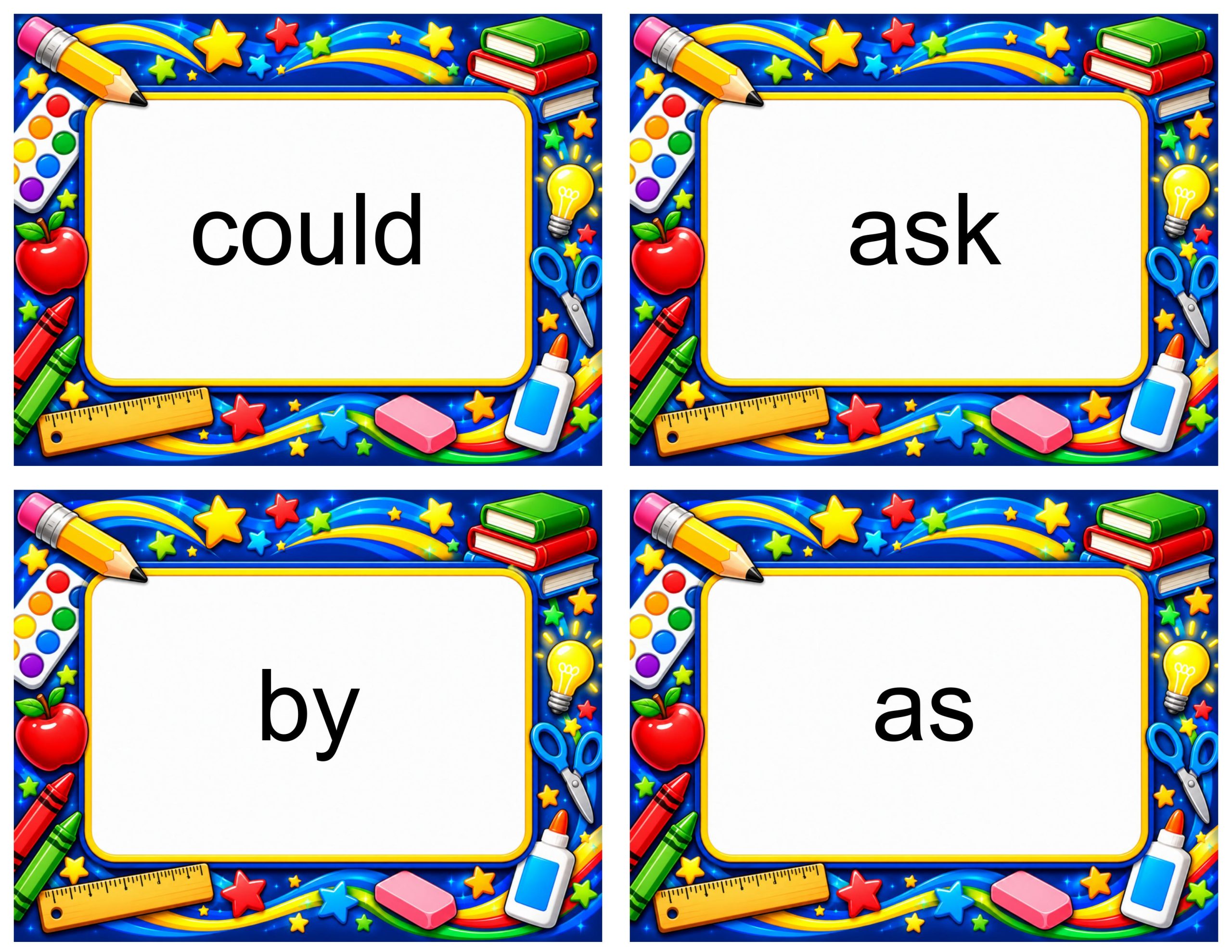 Dolch Sight Word Cards – First Grade | High-Frequency Word Flashcards and Reading Fluency