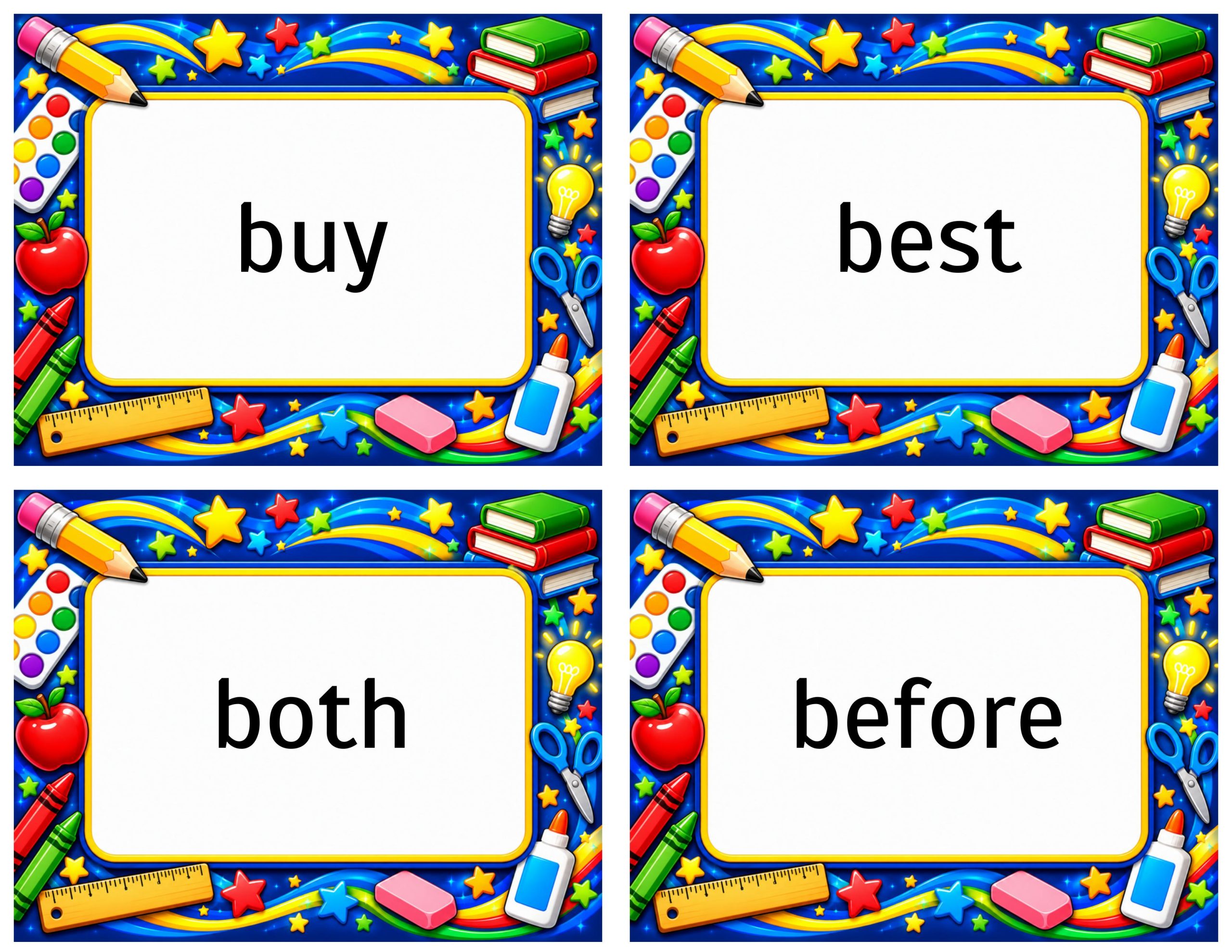 Dolch Sight Word Cards – Second Grade | Sight Word Fluency and High-Frequency Word Practice