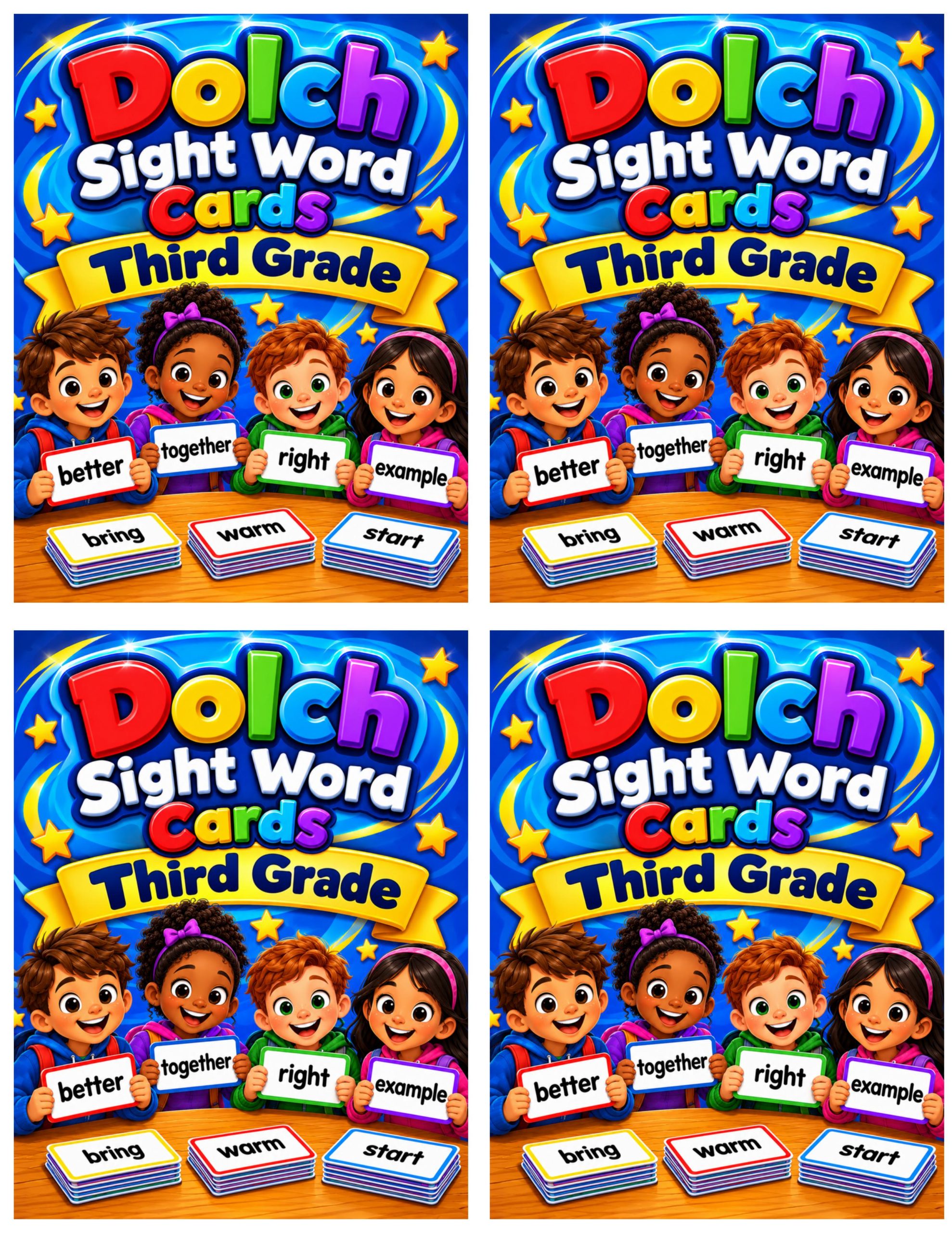 Dolch Sight Word Cards – Third Grade | High-Frequency Word Recognition and Reading Fluency