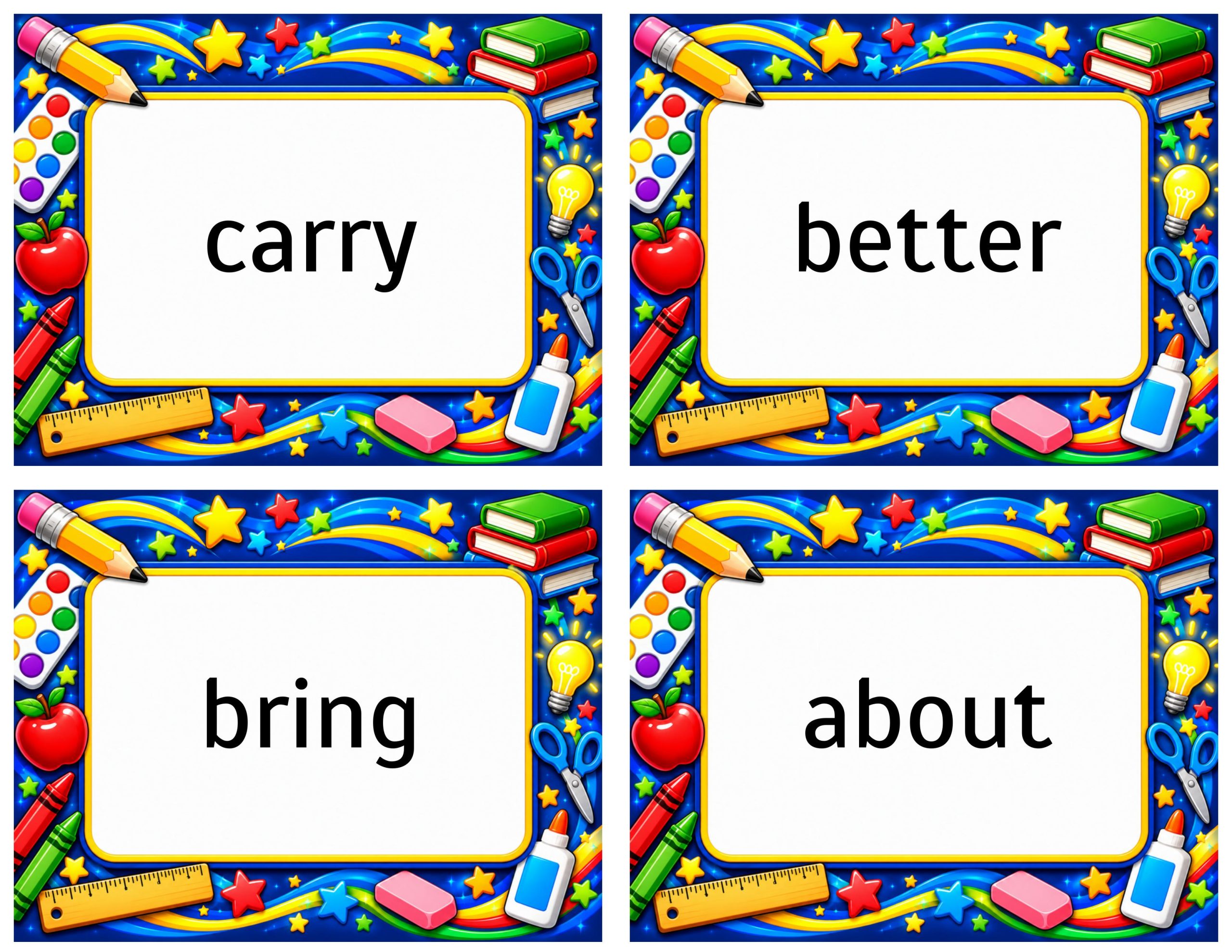 Dolch Sight Word Cards – Third Grade | High-Frequency Word Recognition and Reading Fluency