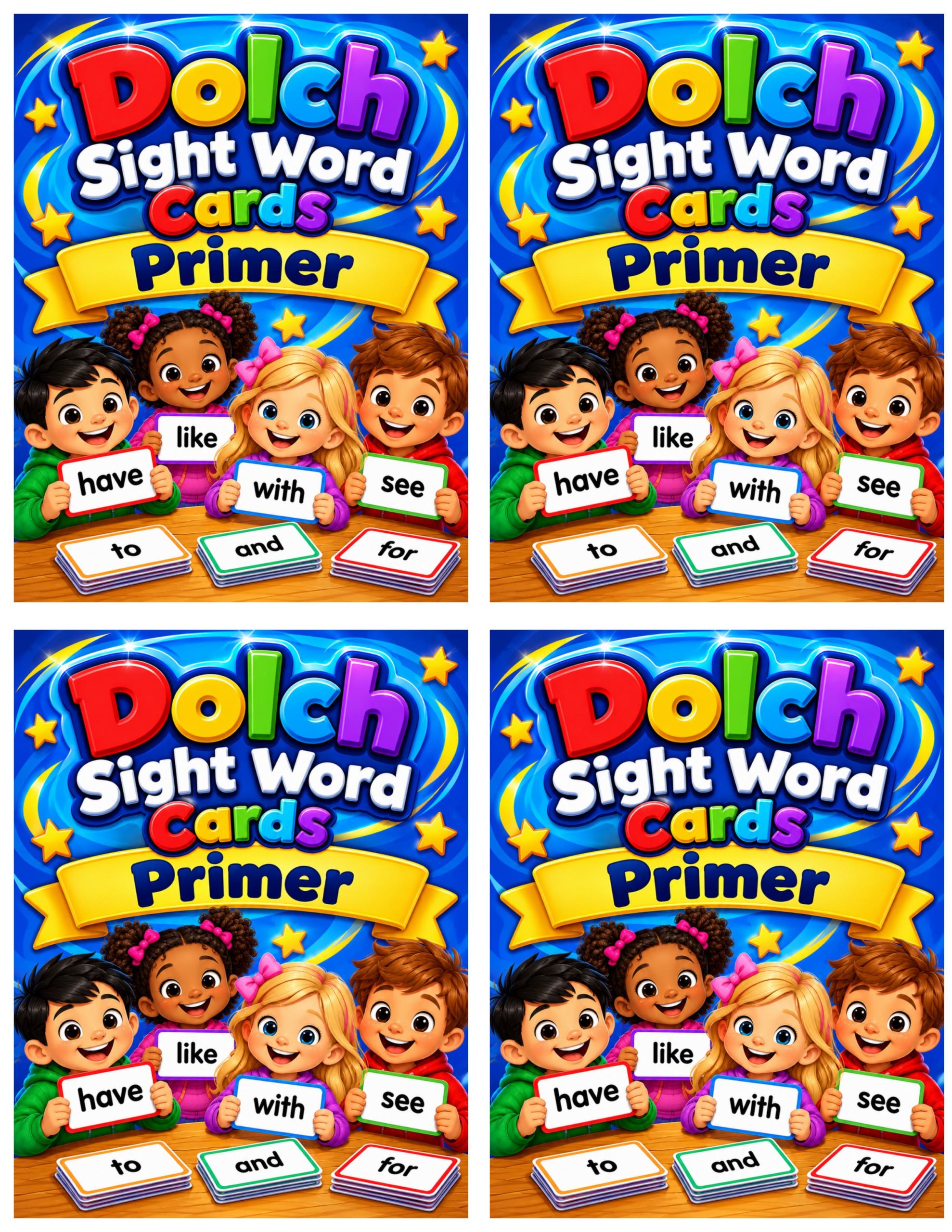 Dolch Sight Word Cards – Primer | Kindergarten Sight Word Flashcards and Reading Practice