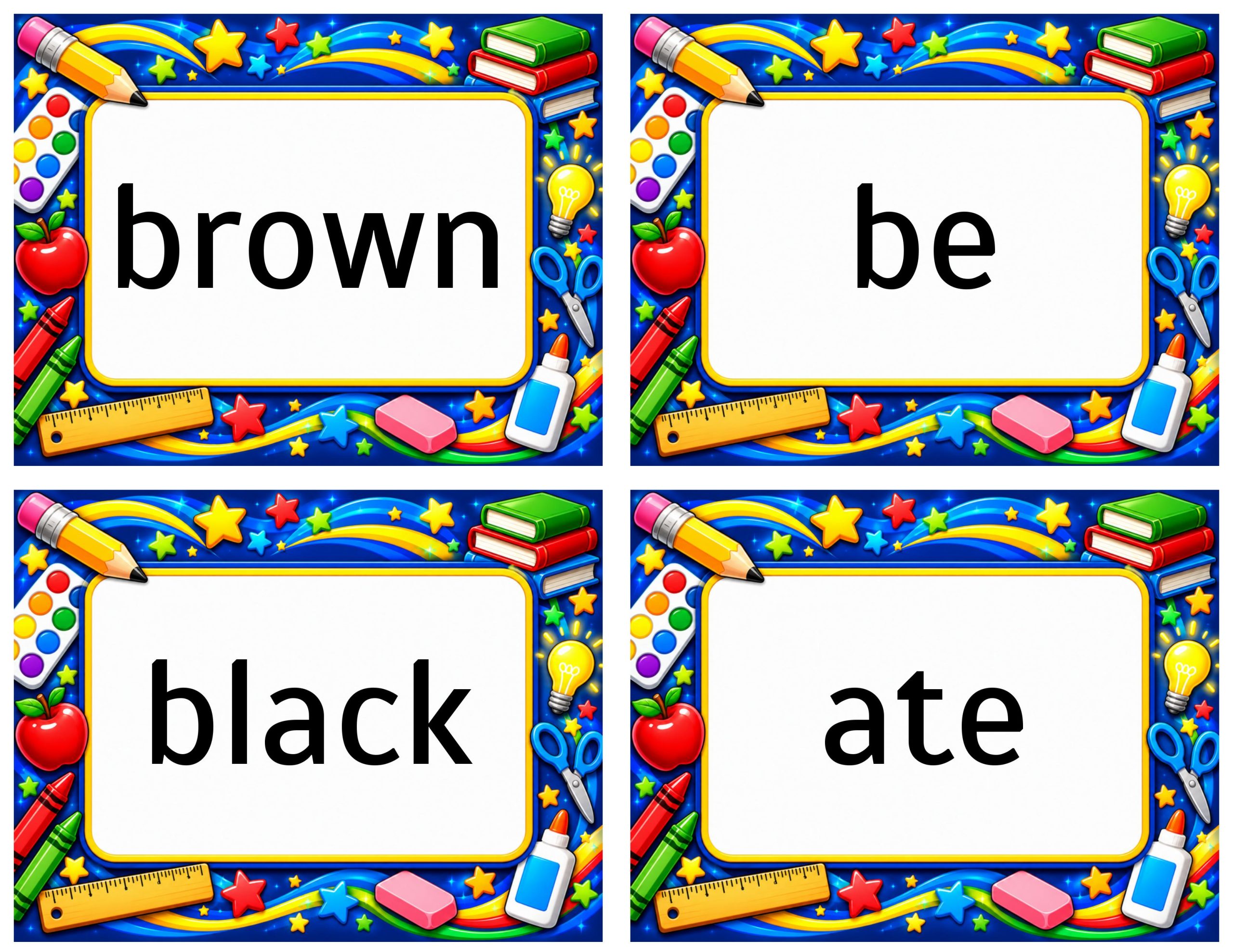 Dolch Sight Word Cards – Primer | Kindergarten Sight Word Flashcards and Reading Practice