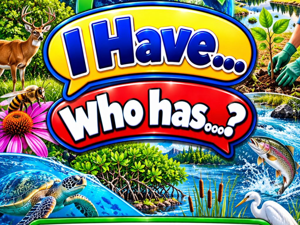 I Have... Who Has...? – Ecosystem Restoration | 4 Interactive Science Review Games – 100 Cards