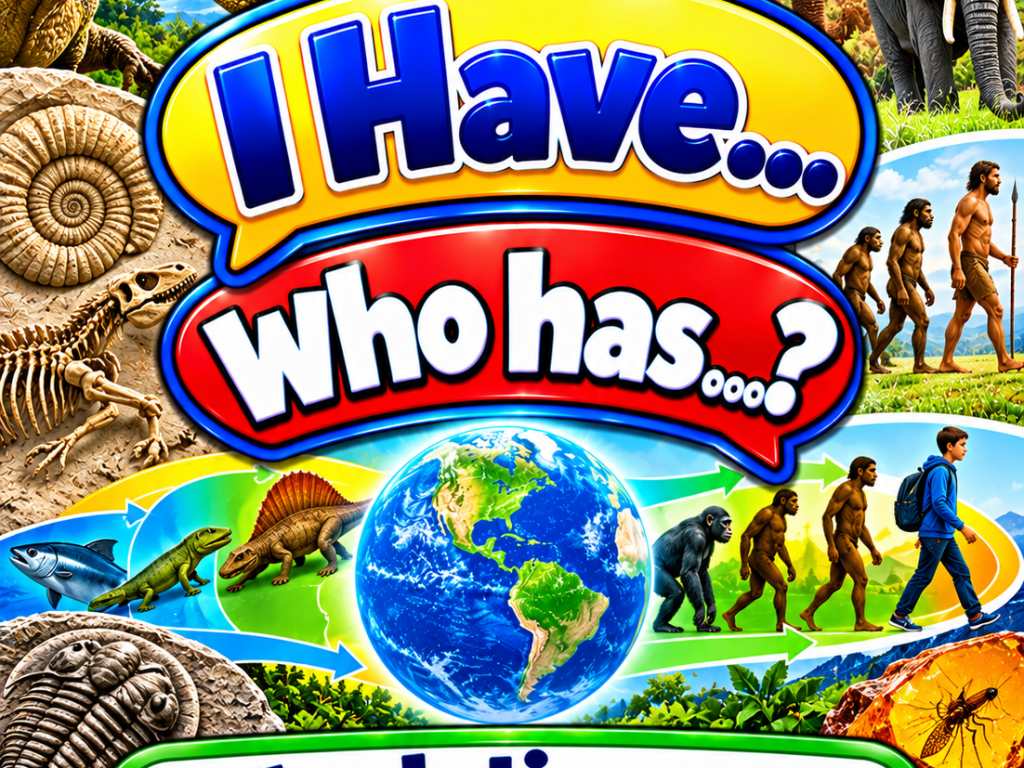 I Have... Who Has...? – Evolutionary History | 4 Interactive Science Review Games – 100 Cards