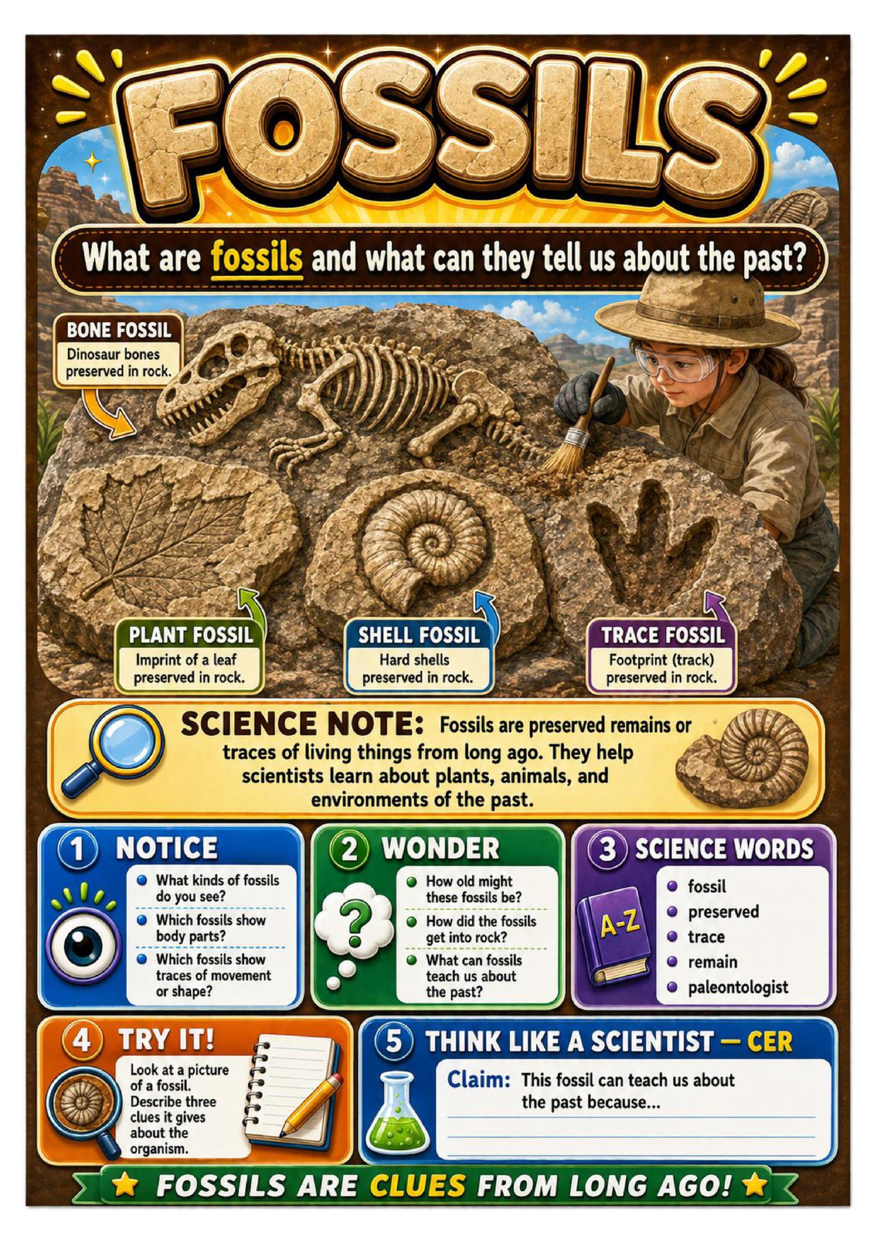 Fossils Science Concept Posters cover