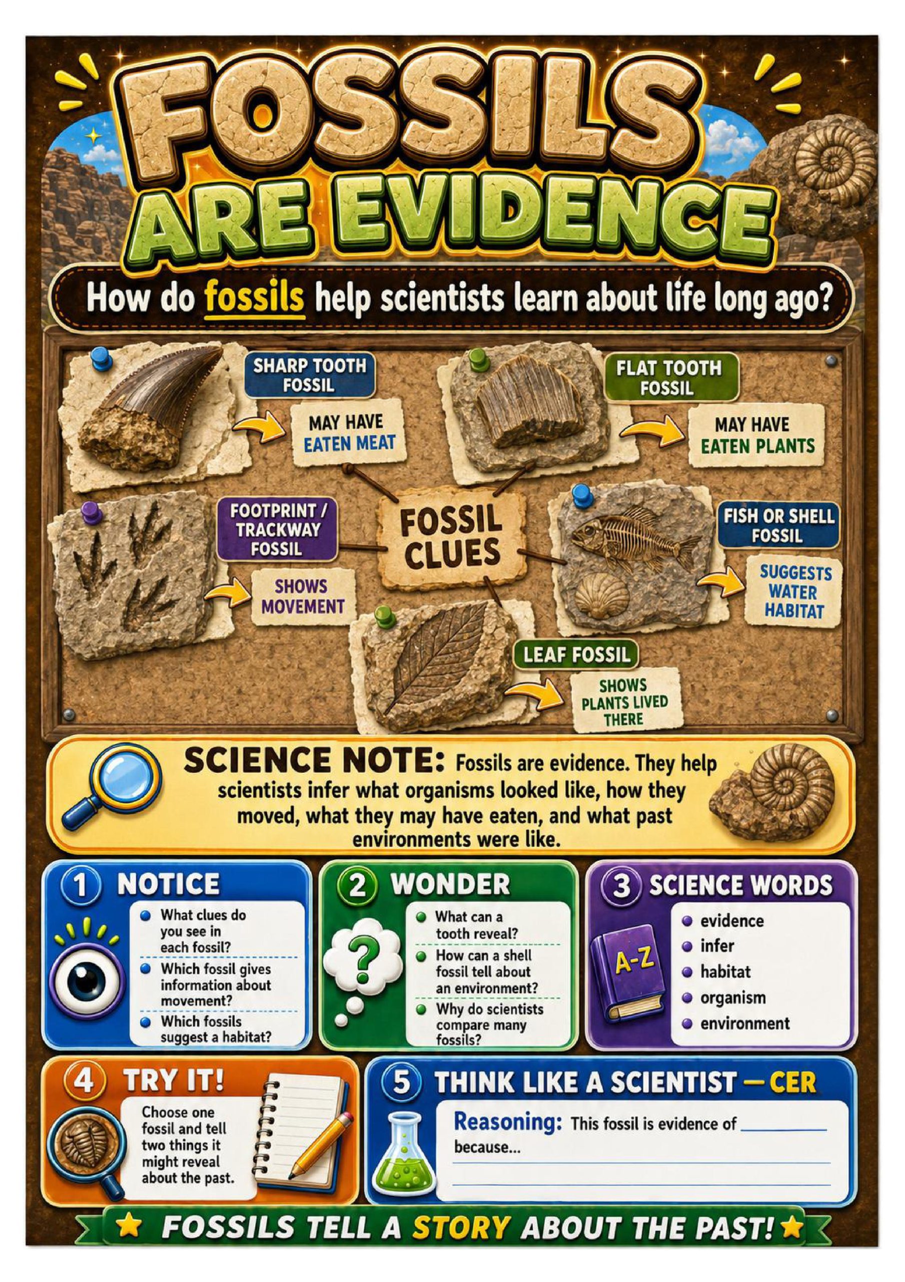Fossils Science Concept Posters