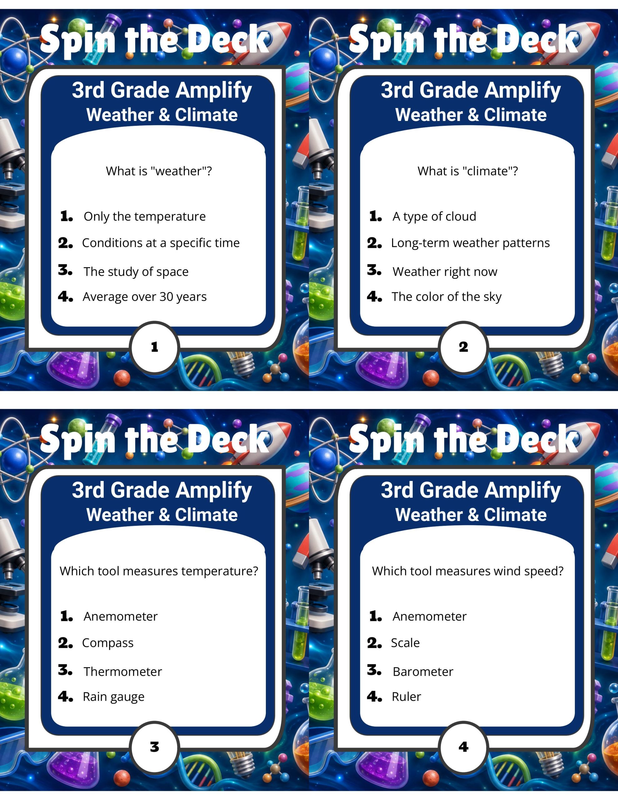 Spin the Deck – Grade 3 Amplify Science: Weather & Climate