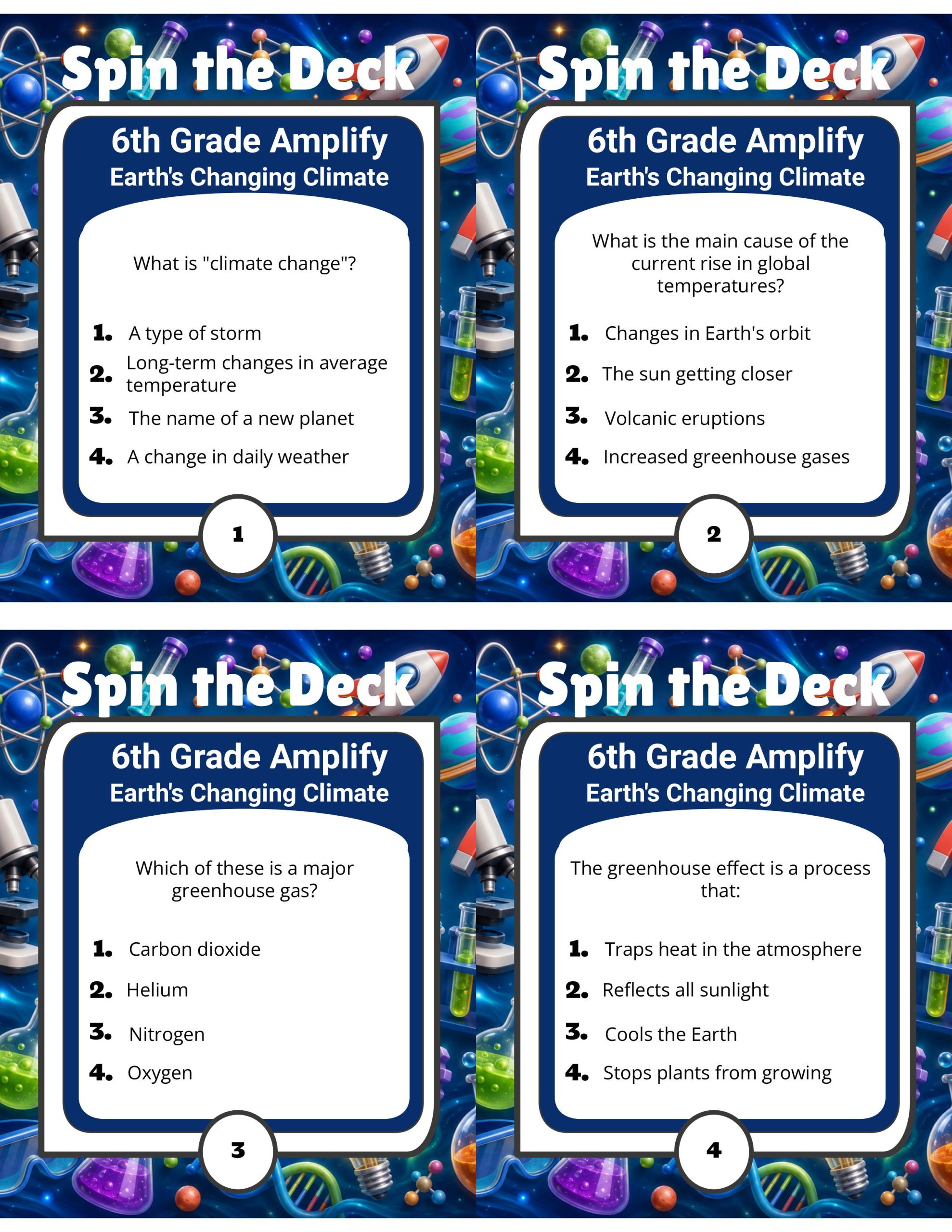 Spin the Deck – Grade 6 Amplify Science: Earth's Changing Climate
