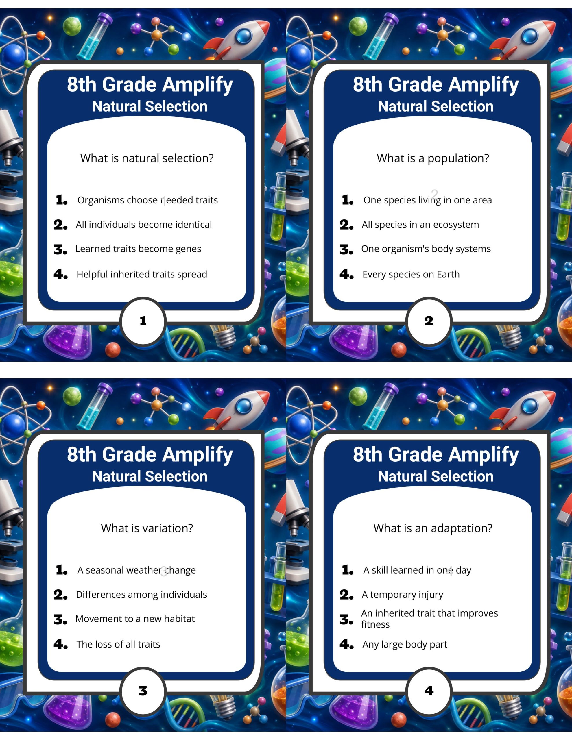 Spin the Deck – Grade 8 Amplify Science: Natural Selection