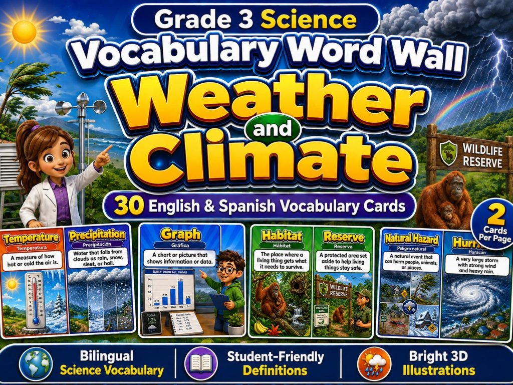 Grade 3 Science Weather and Climate Word Wall