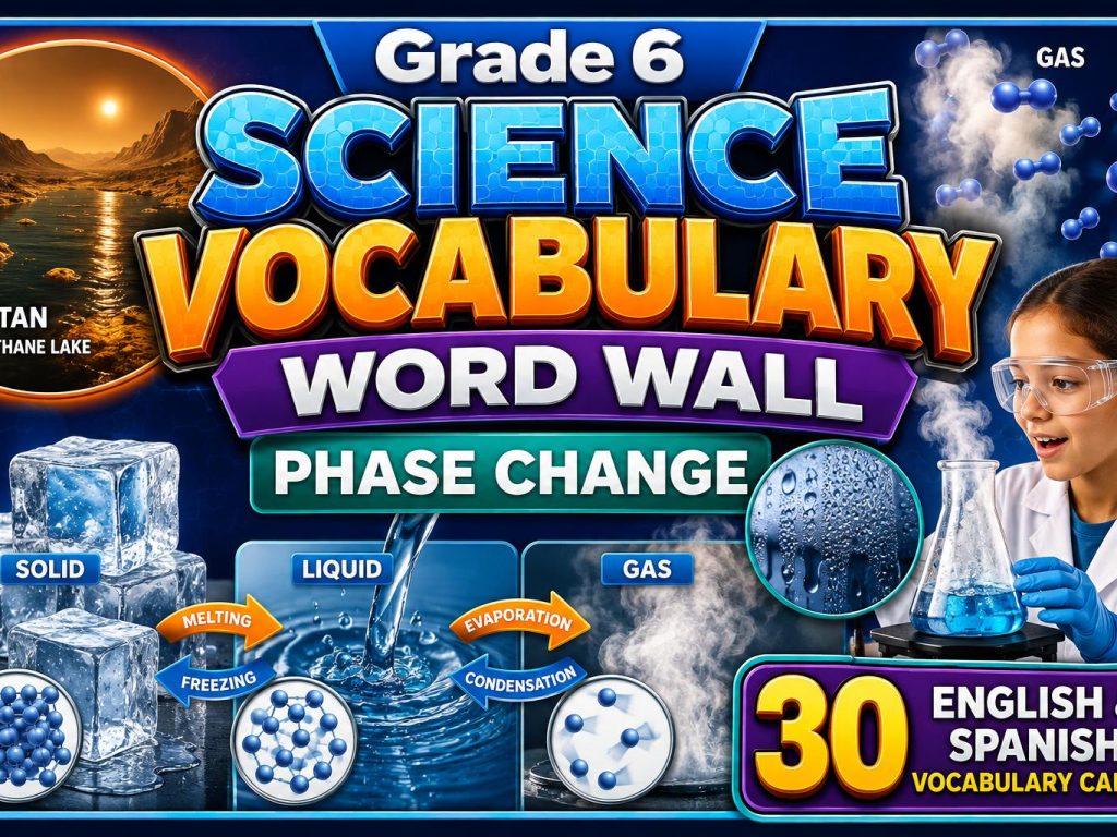 Grade 6 Science Phase Change Word Wall