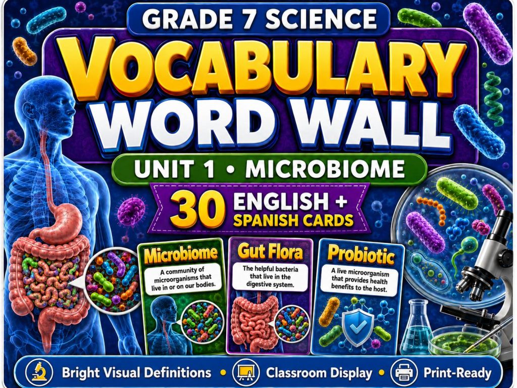 Grade 7 Science Microbiome Word Wall