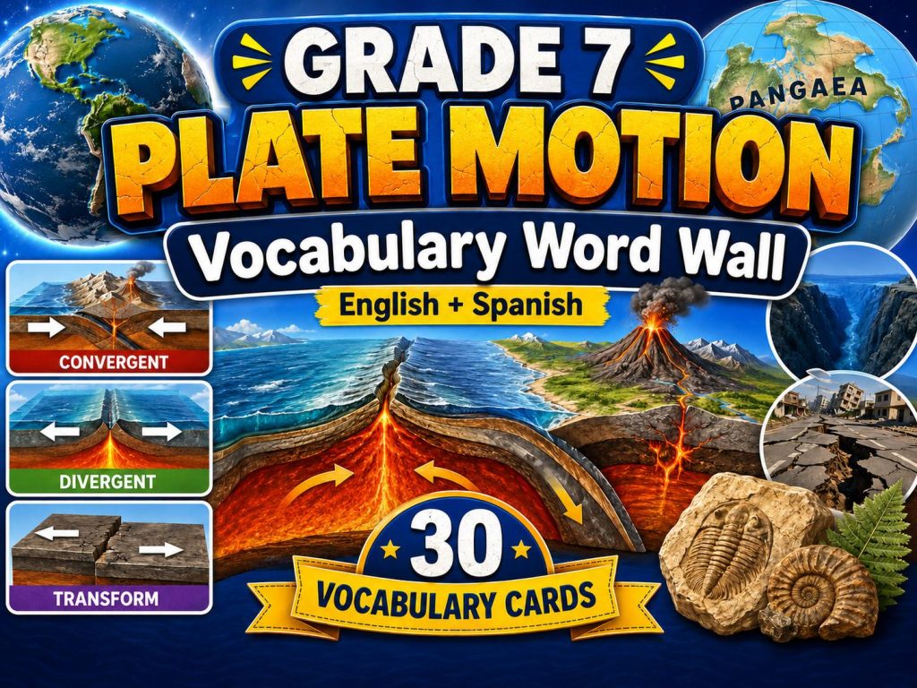 Grade 7 Science Plate Motion Word Wall