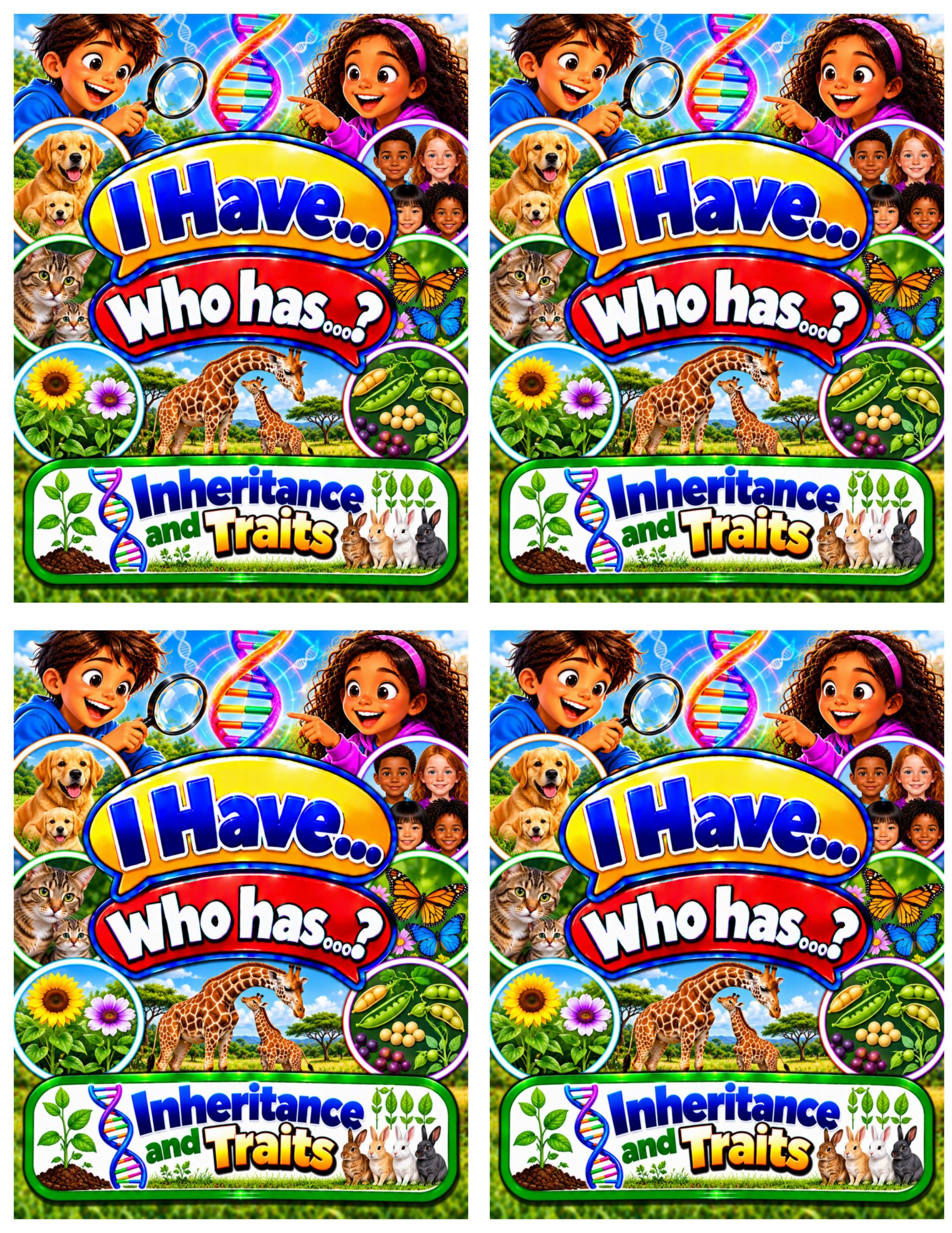 I Have... Who Has...? – Inheritance and Traits | 4 Interactive Science Review Games – 100 Cards
