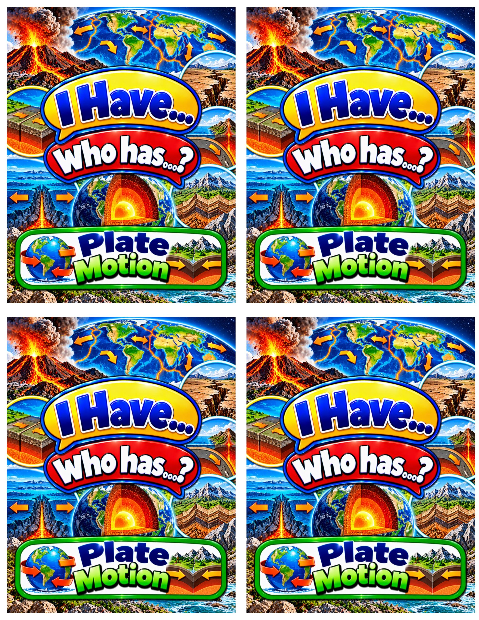 I Have... Who Has...? – Plate Motion | 4 Interactive Science Review Games – 100 Cards