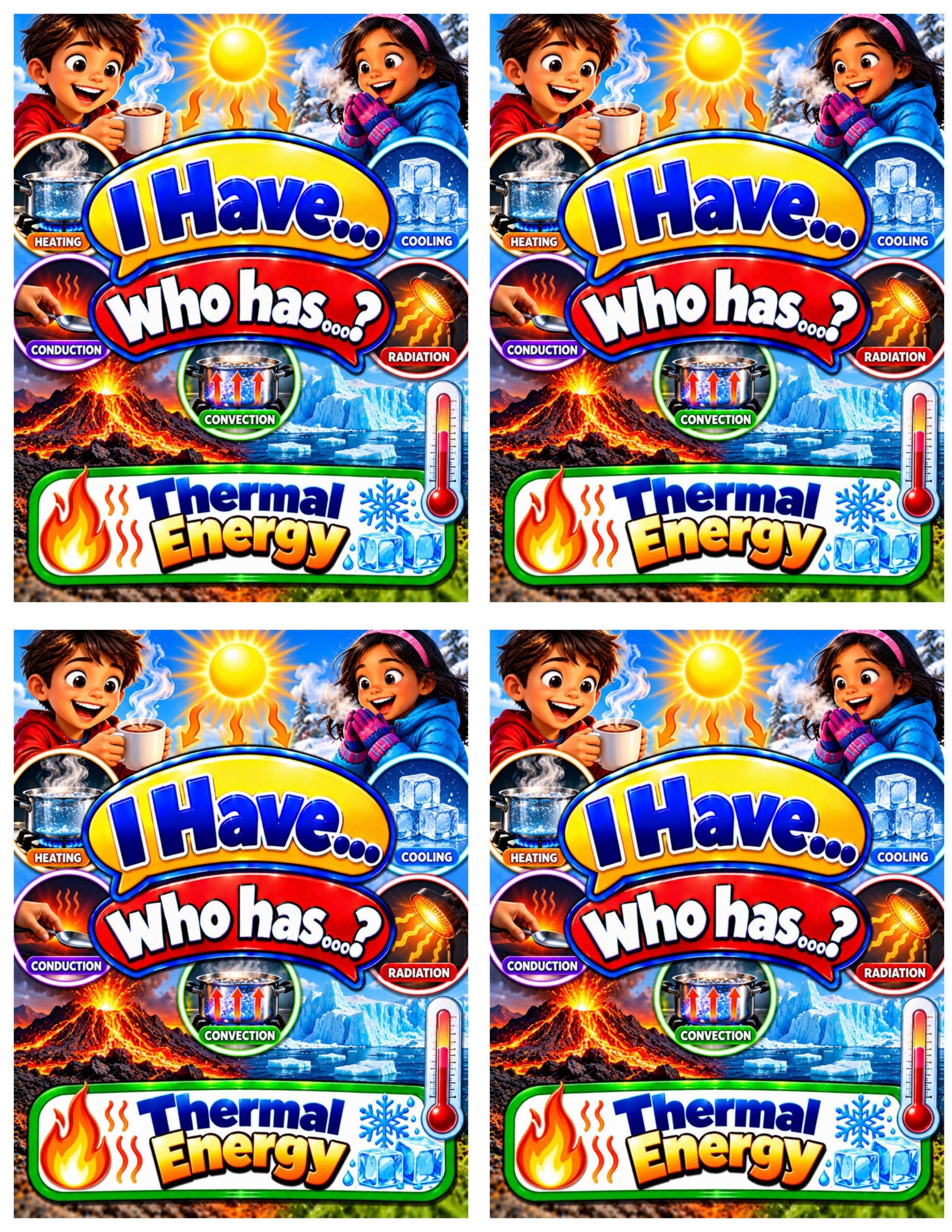 I Have... Who Has...? – Thermal Energy | 4 Interactive Science Review Games – 100 Cards
