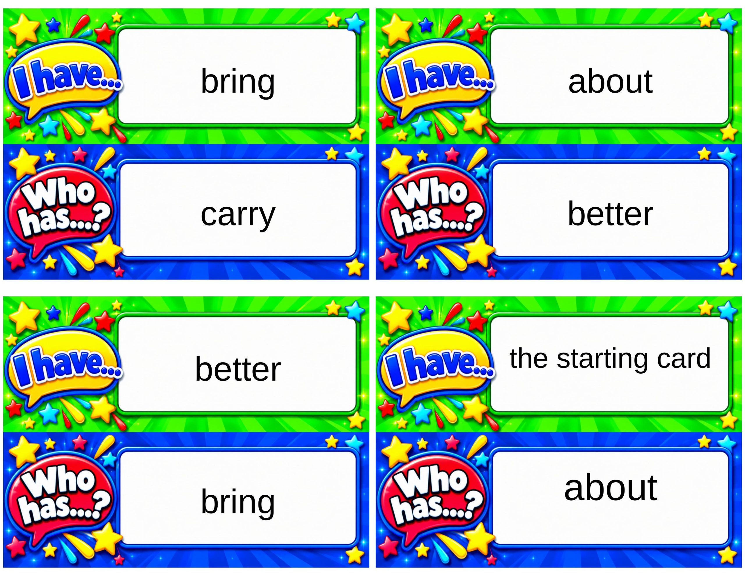 I Have... Who Has...? – Dolch Sight Words Third Grade Edition | Interactive Reading and Sight Word Fluency Game