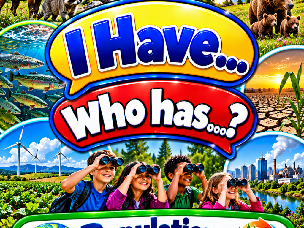 I Have... Who Has...? – Populations and Resources | 4 Interactive Science Review Games – 100 Cards