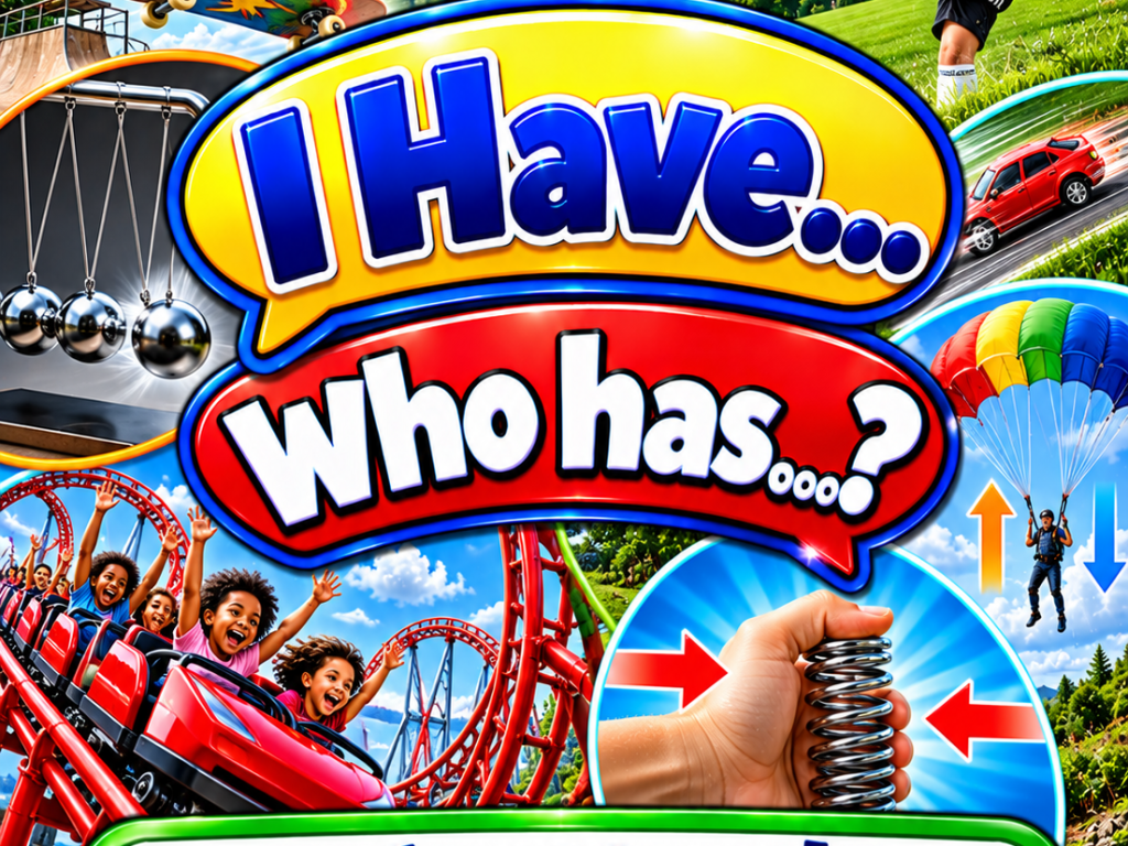 I Have... Who Has...? – Force and Motion | 4 Interactive Science Review Games – 100 Cards