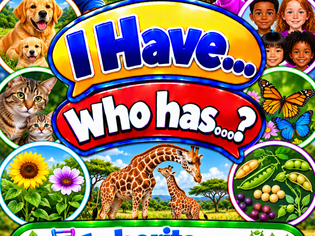 I Have... Who Has...? – Inheritance and Traits | 4 Interactive Science Review Games – 100 Cards
