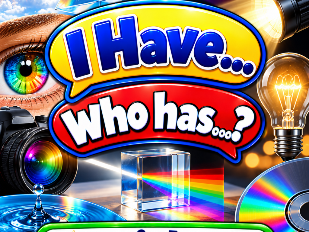 I Have... Who Has...? – Light Waves | 4 Interactive Science Review Games – 100 Cards