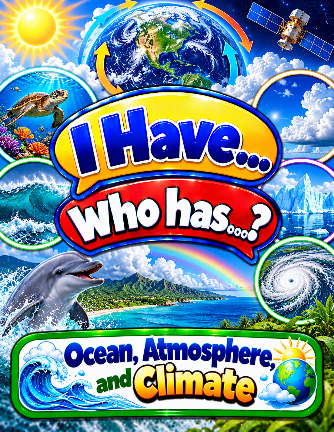I Have... Who Has...? – Ocean, Atmosphere, and Climate | 4 Interactive Science Review Games – 100 Cards cover