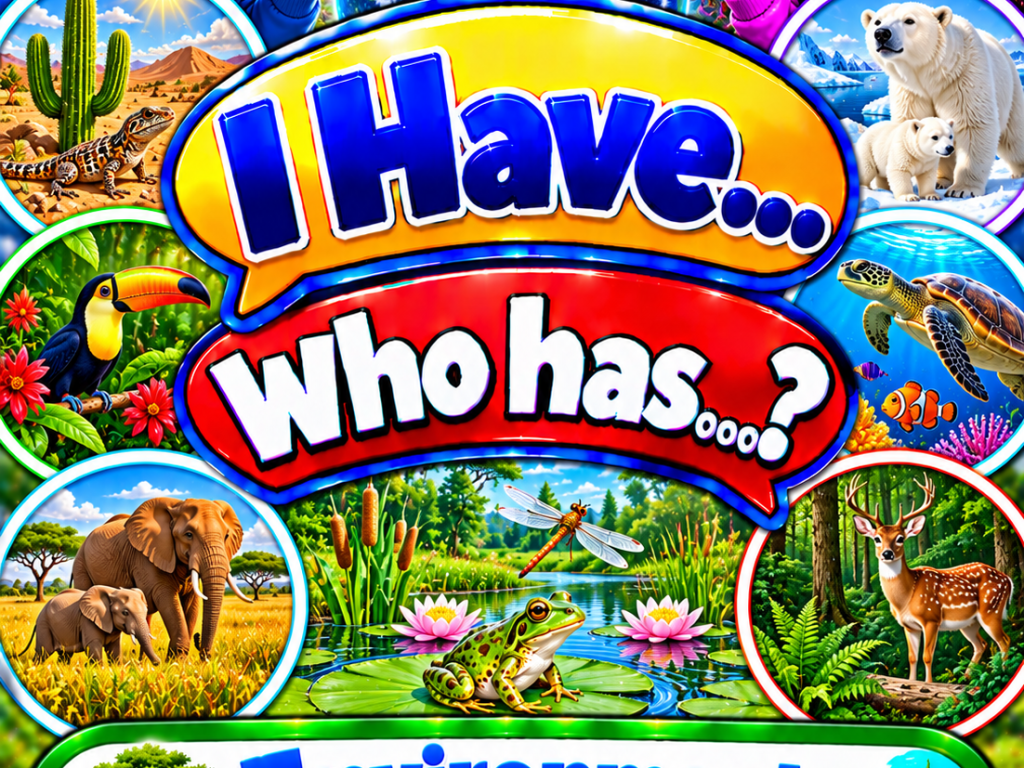 I Have... Who Has...? – Environments and Survival | 4 Interactive Science Review Games – 100 Cards