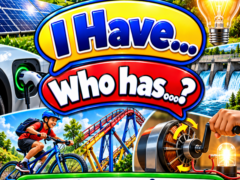 I Have... Who Has...? – Harnessing Human Energy | 4 Interactive Science Review Games – 100 Cards