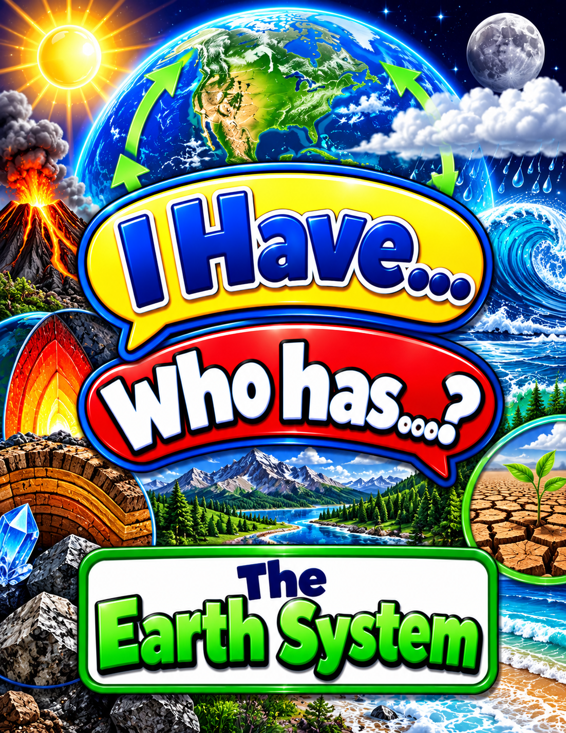 I Have... Who Has...? – The Earth System | 4 Interactive Science Review Games – 100 Cards cover