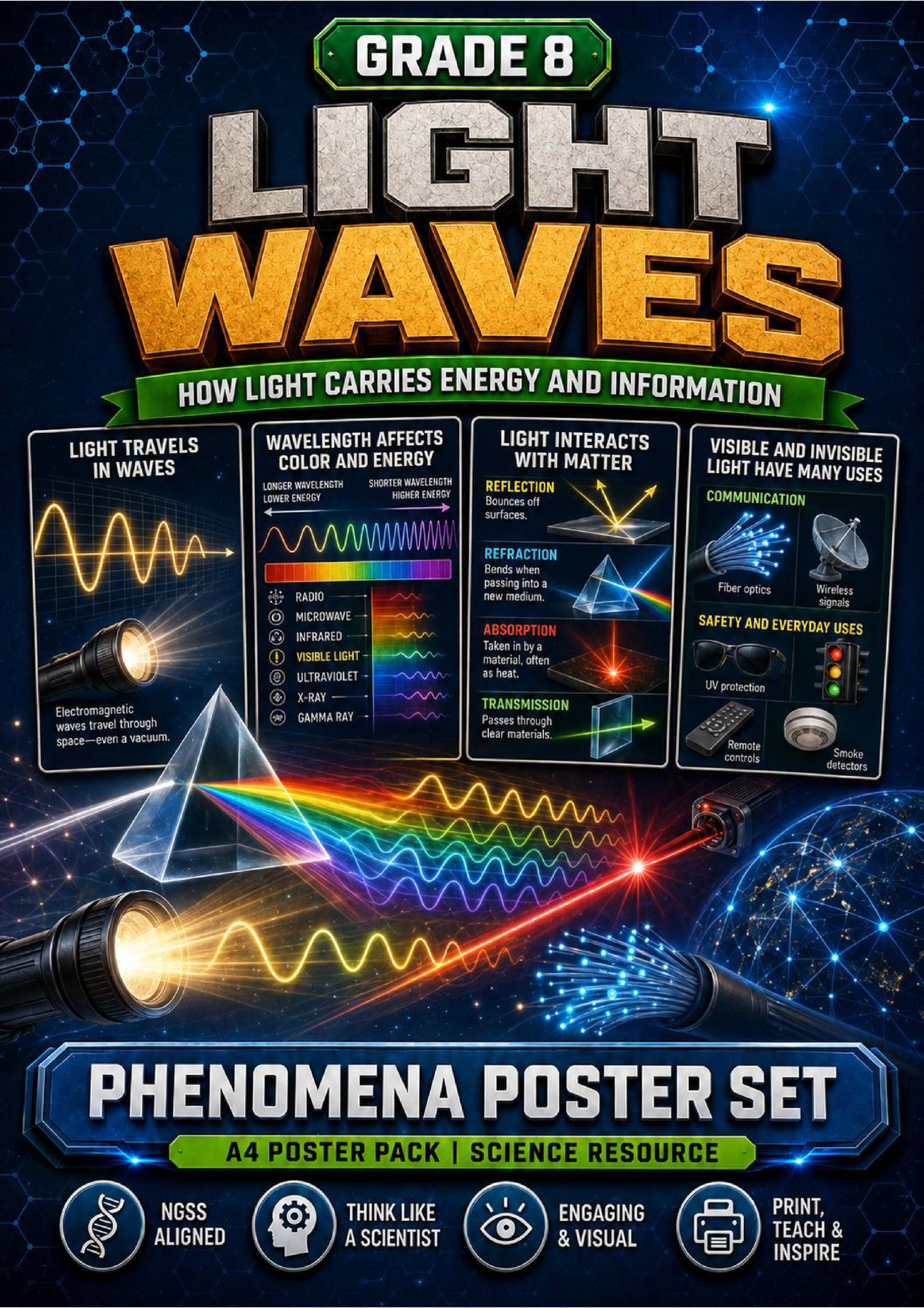 Light Waves Phenomena Poster Set cover