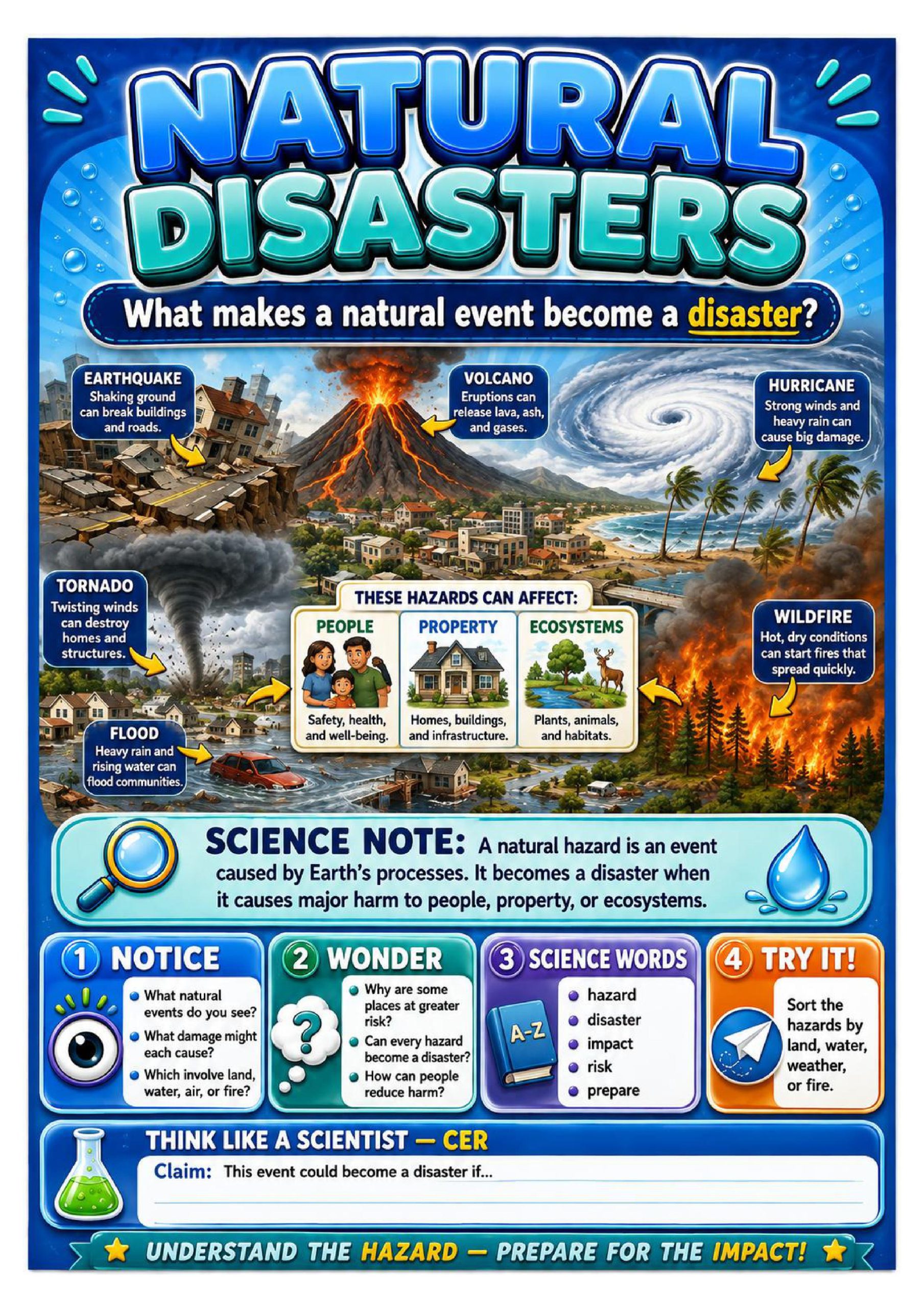 Natural Disasters Science Concept Posters cover