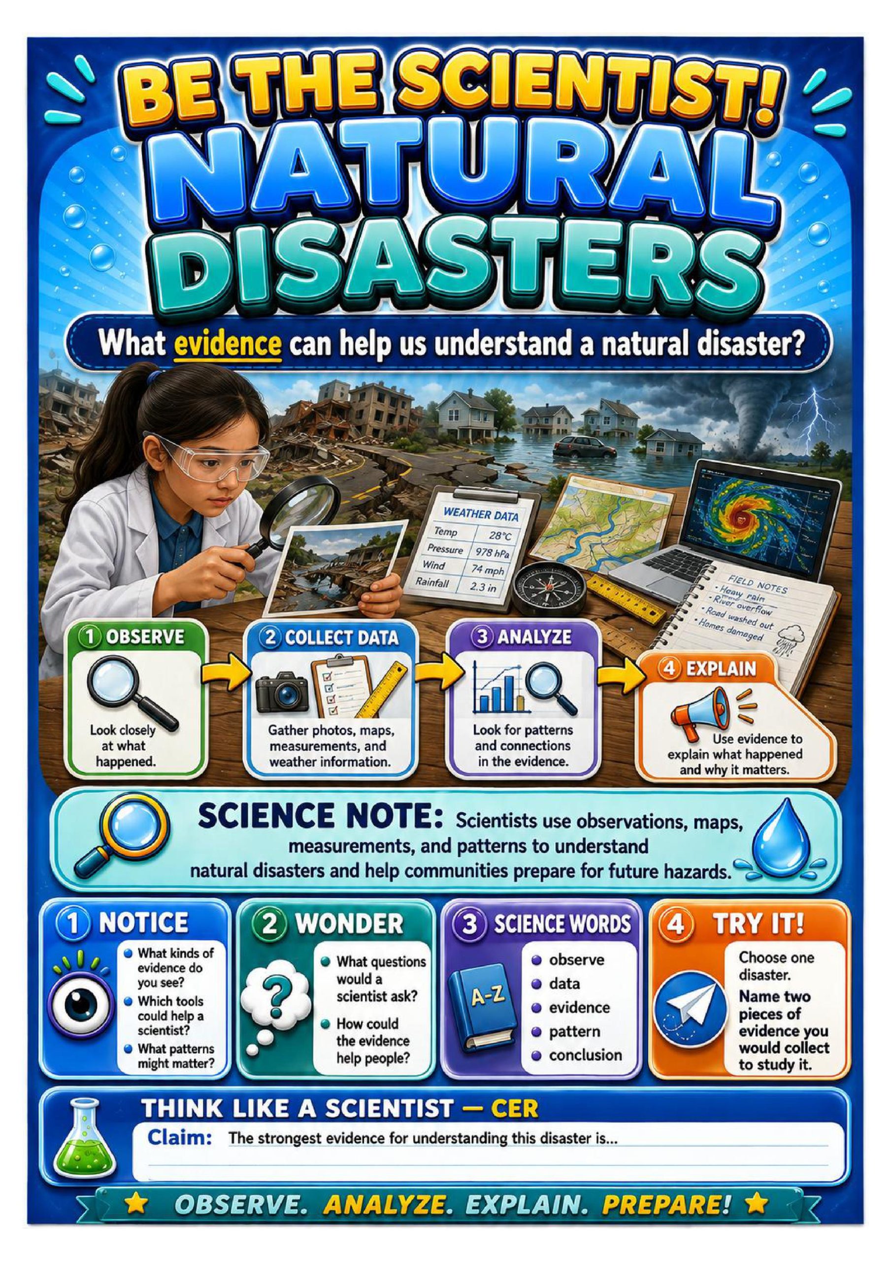Natural Disasters Science Concept Posters